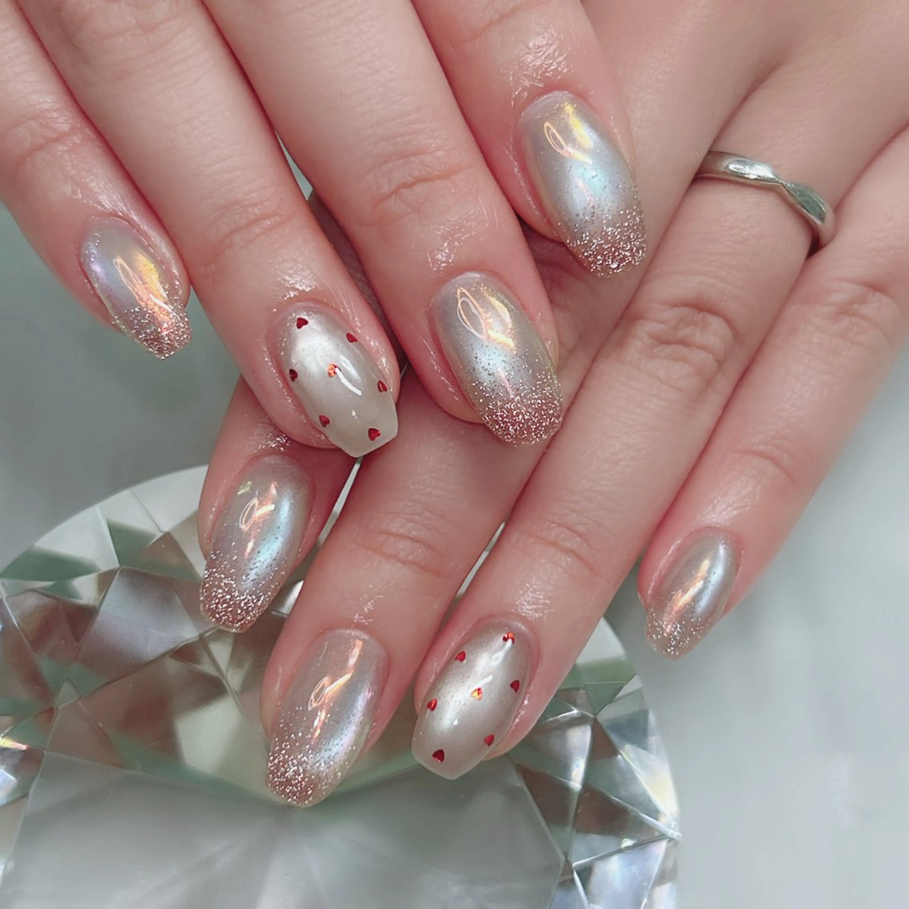 ネイル アニマル柄 アートネイル フレンチネイル ジェルネイル ガーリー ハンドネイル Cute Tips nailのネイルデザイン