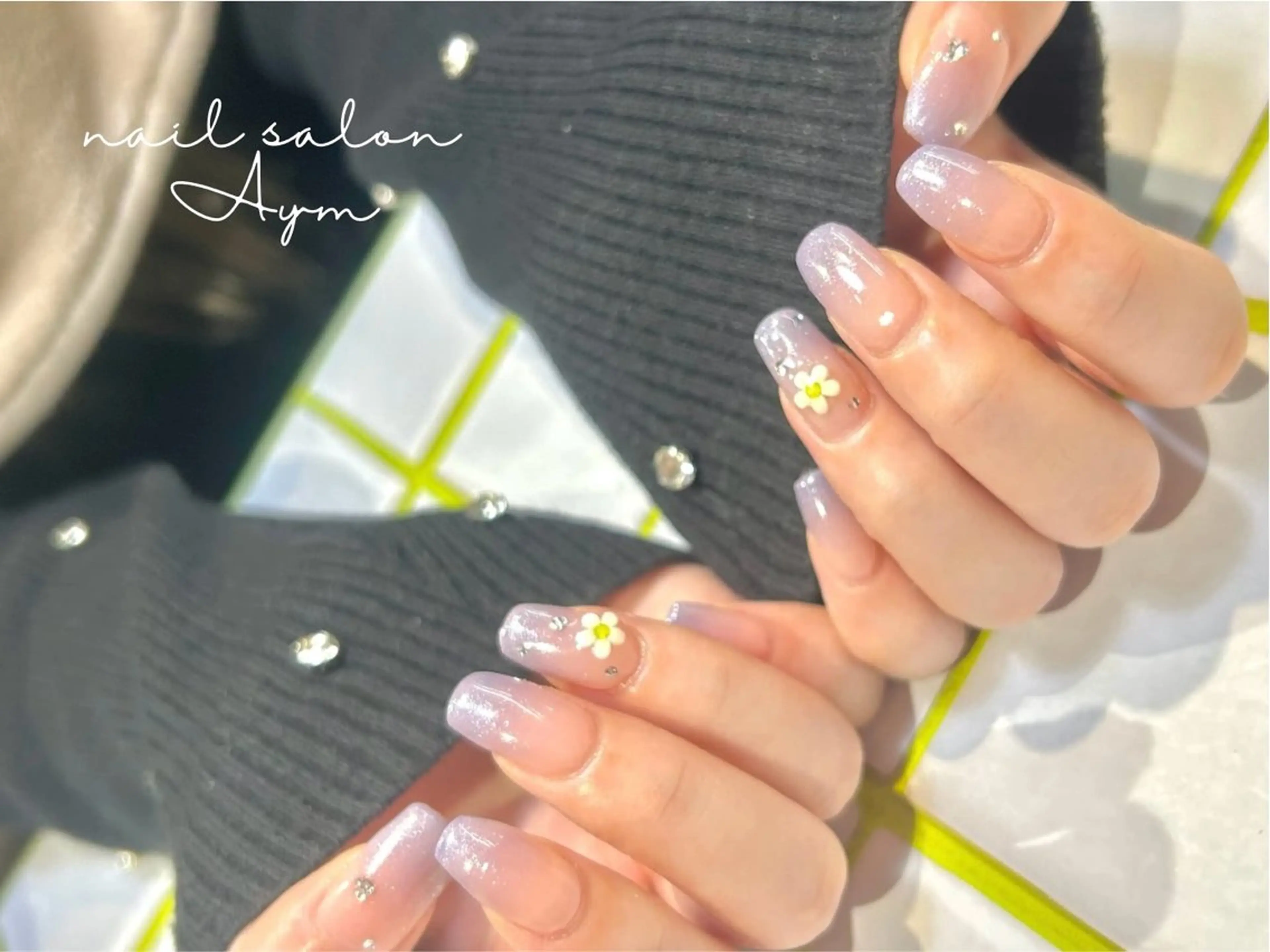 ネイル グラデーション 持ち込み パープル 春ネイル nail salon Aymのネイルデザイン