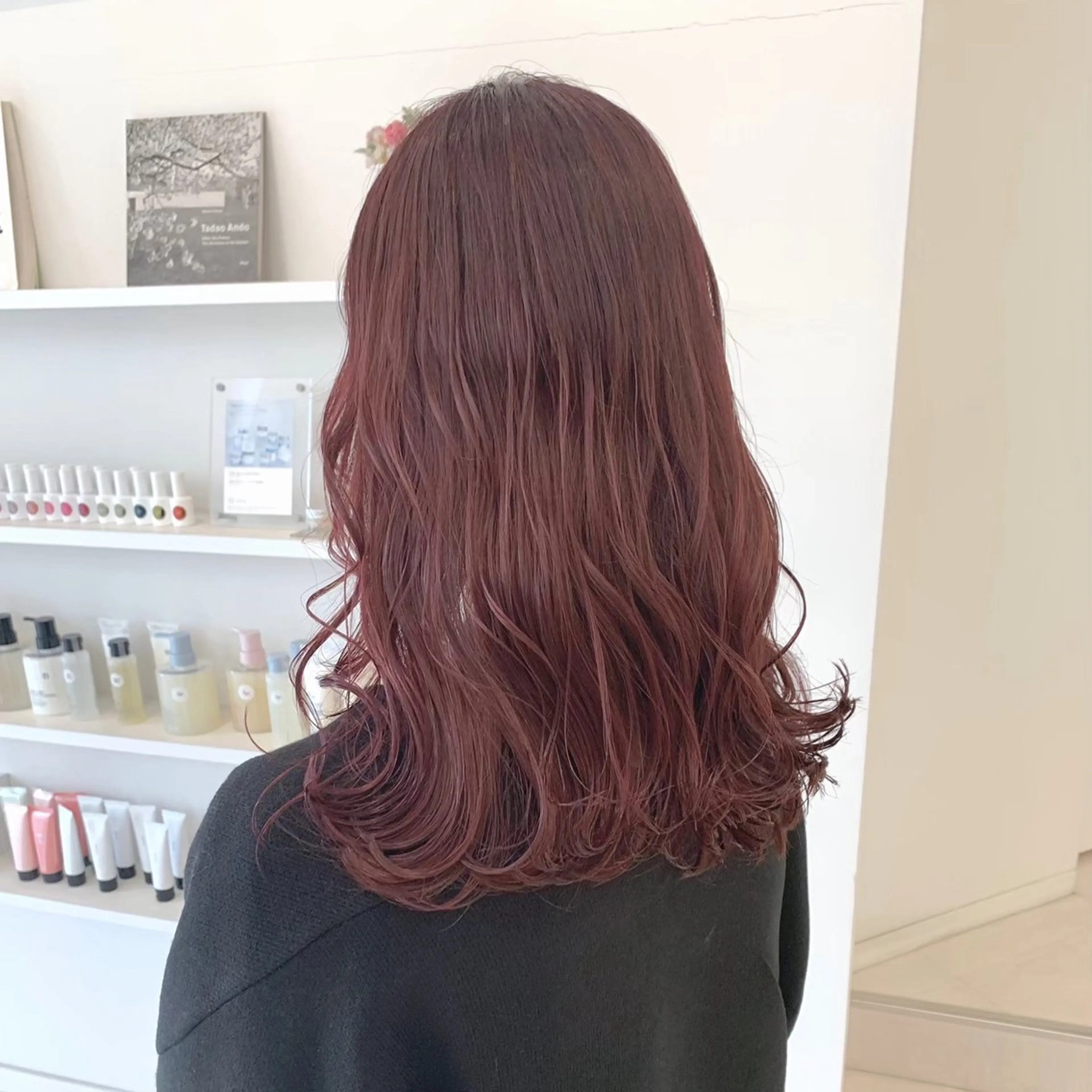 セミロング カラー ブラウンカラー ダブルカラー ピンクカラー ピンクブラウン ParveMix￤ 出石 菜々🥂のヘアスタイル