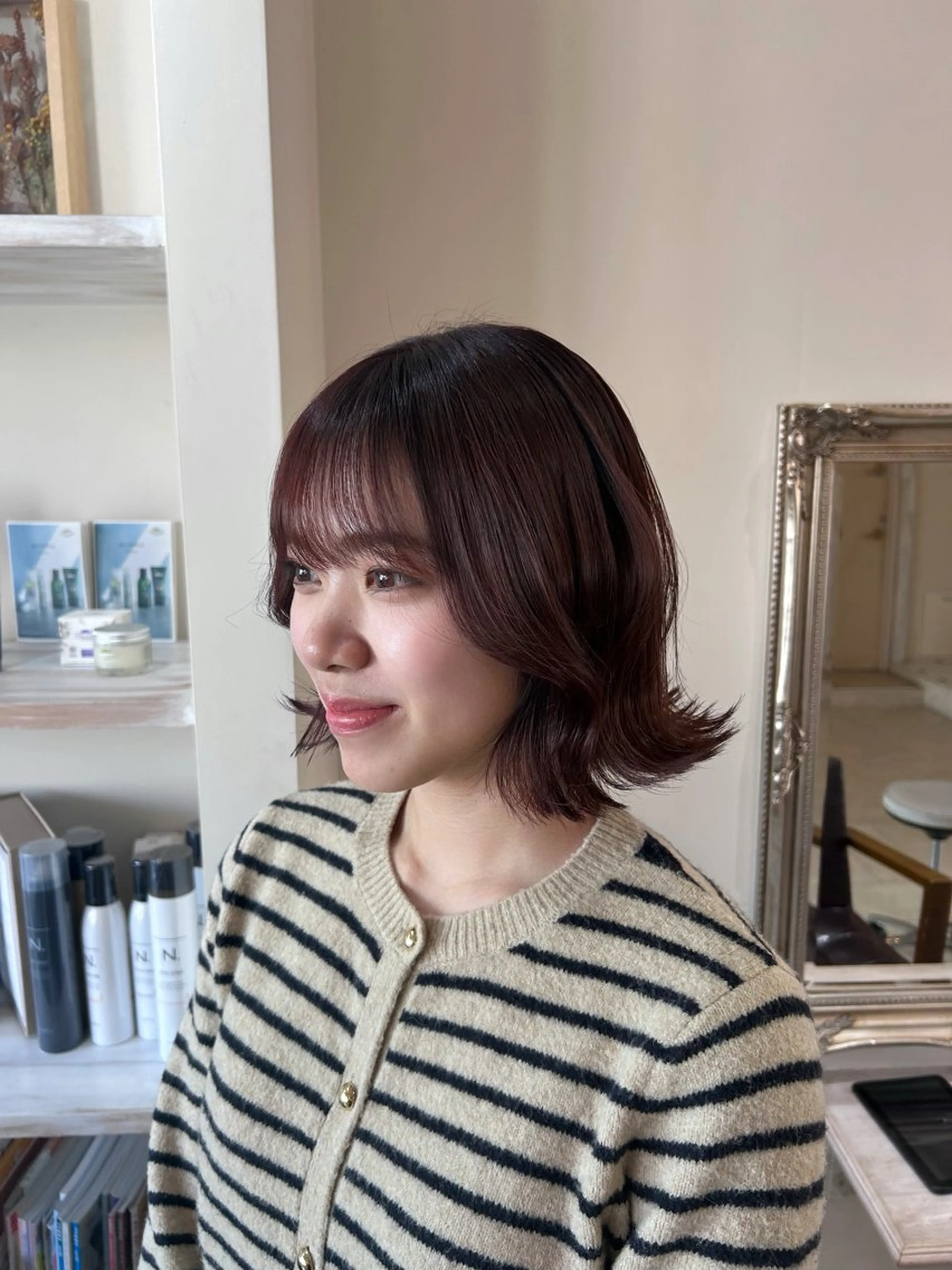 ミディアム カラー ヘアカラー 🫧透明感ボブ/ ハイトーン.nanoのヘアスタイル