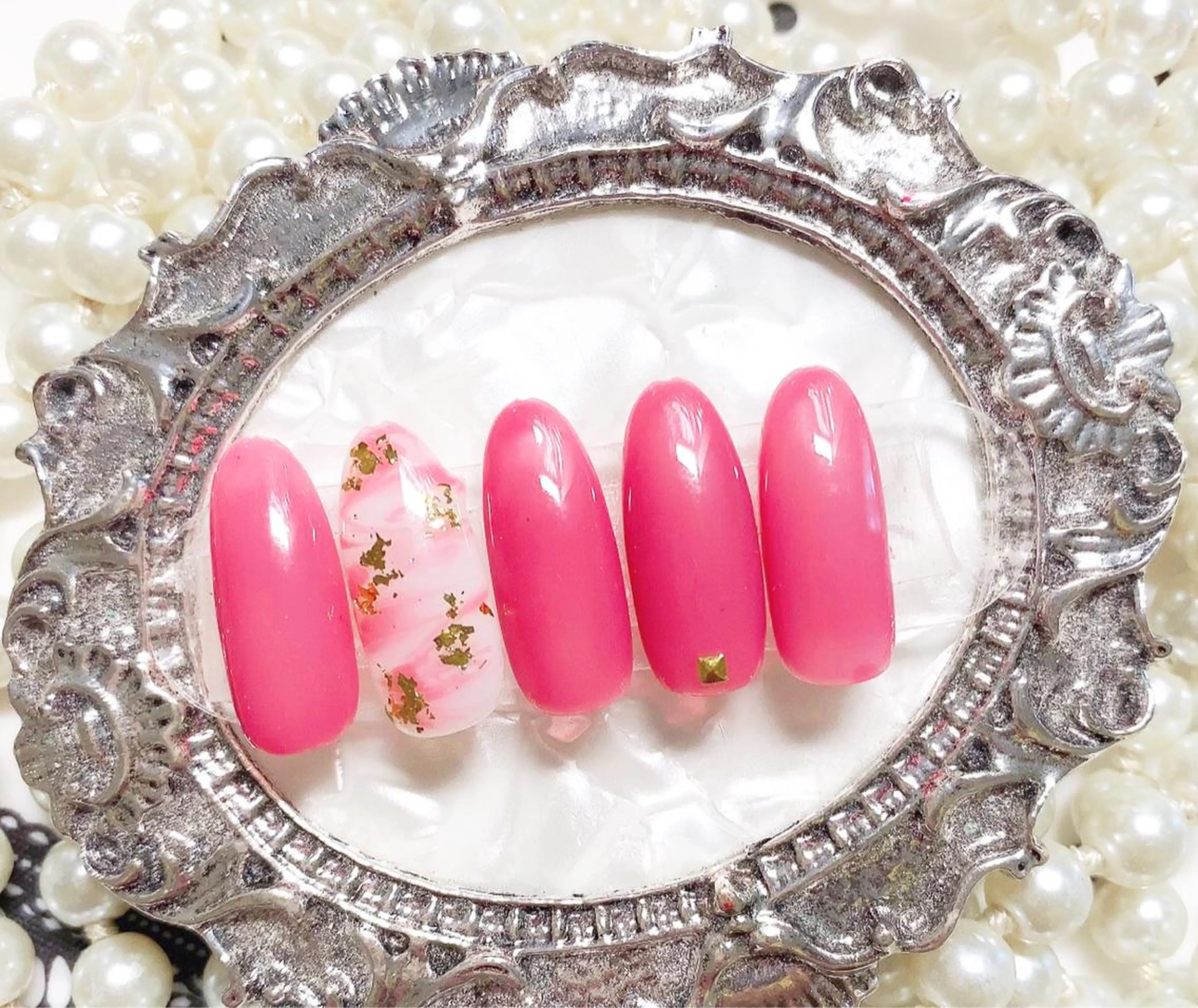 ネイル ハンドネイル マジック ミラーのネイルデザイン