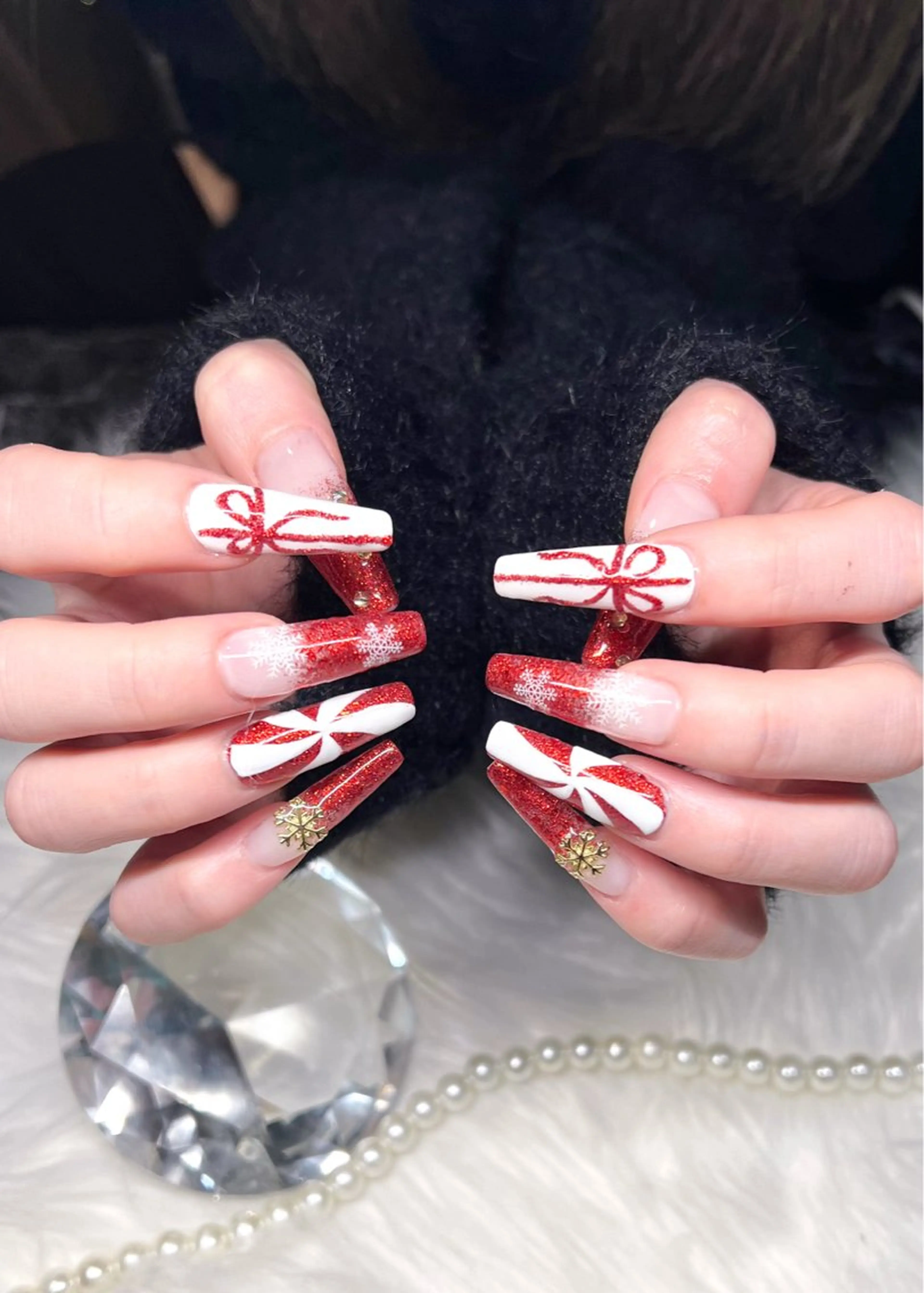 ネイル 持ち込み スカルプネイル 冬ネイル クリスマス Kobayashi Komugiのネイルデザイン