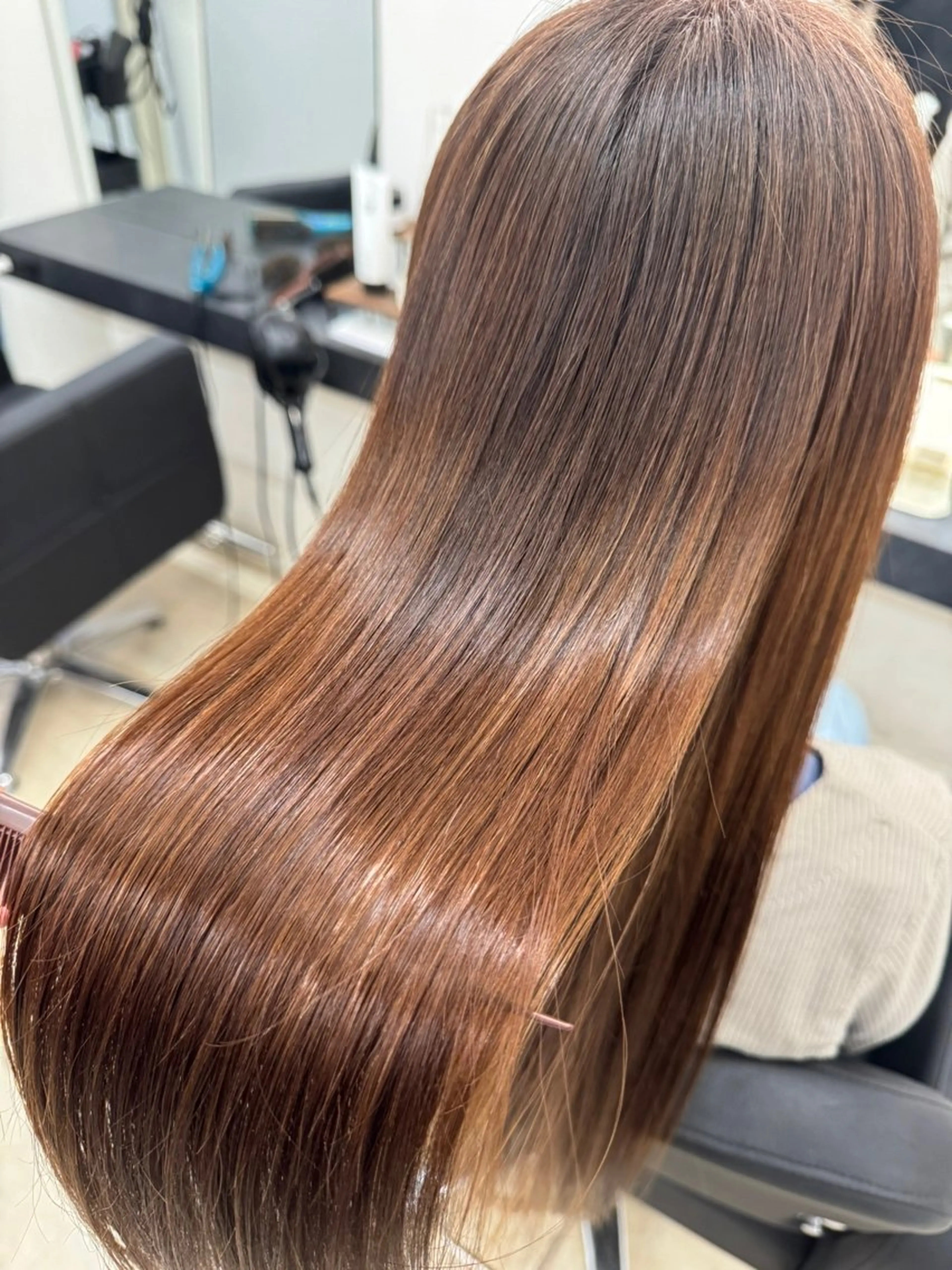 ロング カット 縮毛矯正 トリートメント 日置 大智のヘアスタイル