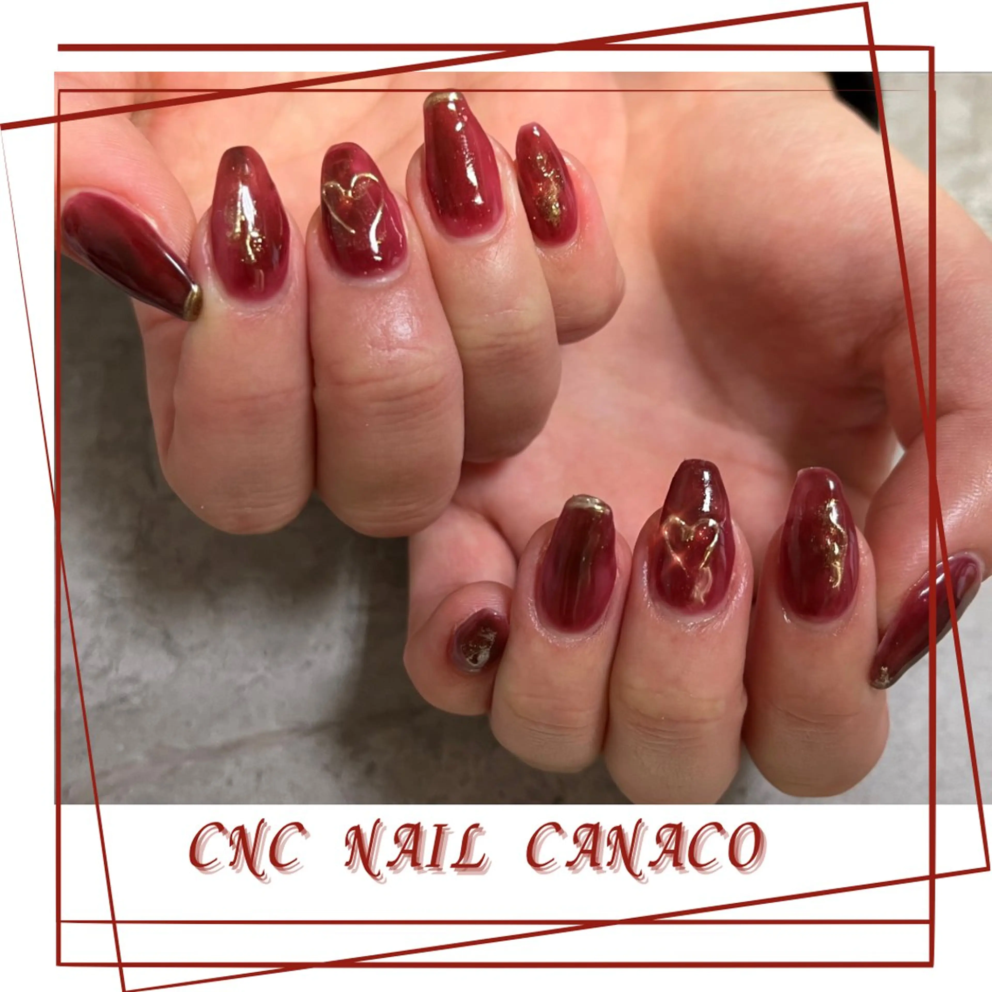 ネイル アートネイル ハート ミラーネイル 持ち込み ストーンネイル ハンドネイル ハンドケア ベテランネイル cnc  nailのネイルデザイン