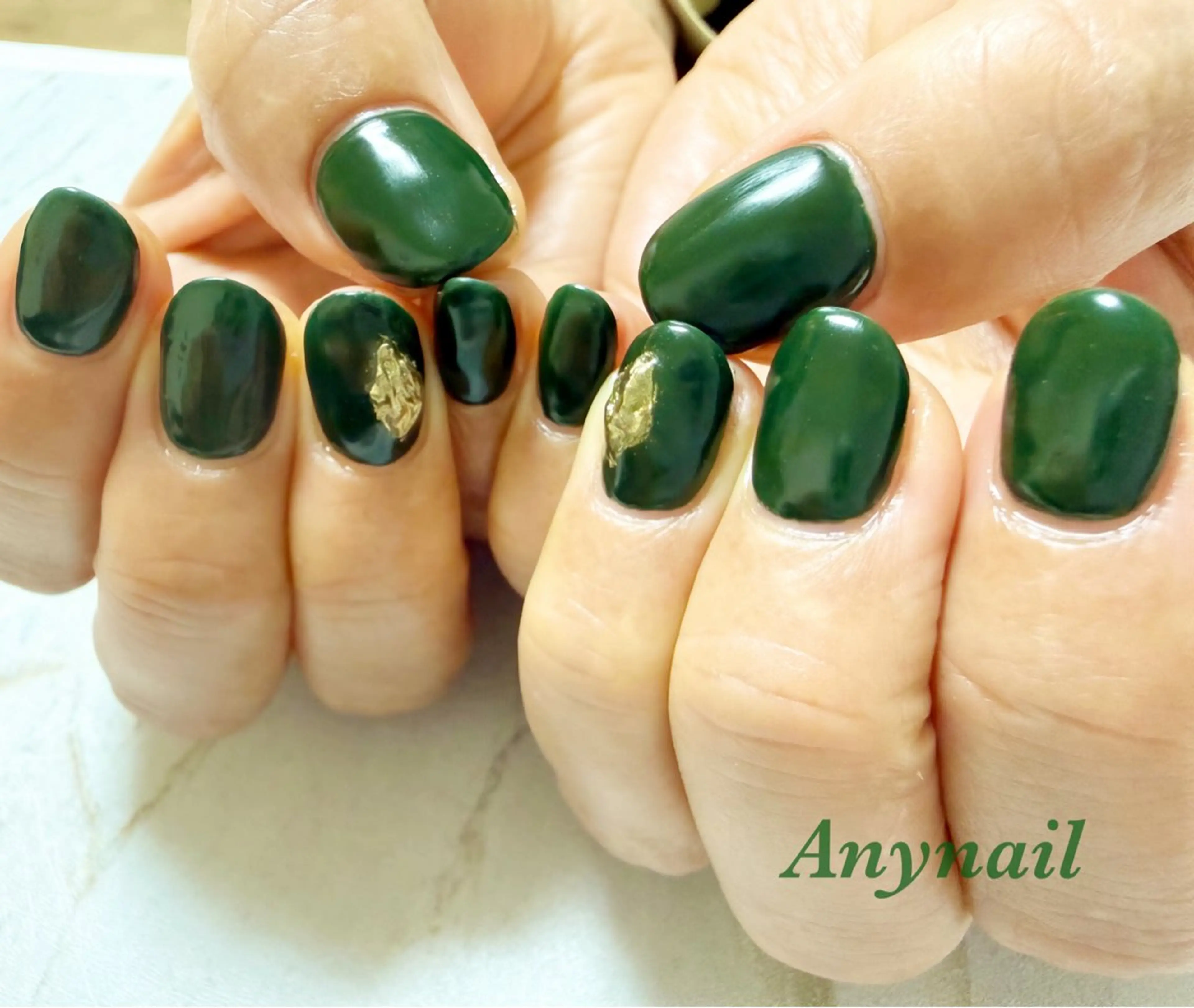 ネイル アートネイル ブルー グリーン ミラーネイル ニュアンスネイル 岩澤 恵子のネイルデザイン