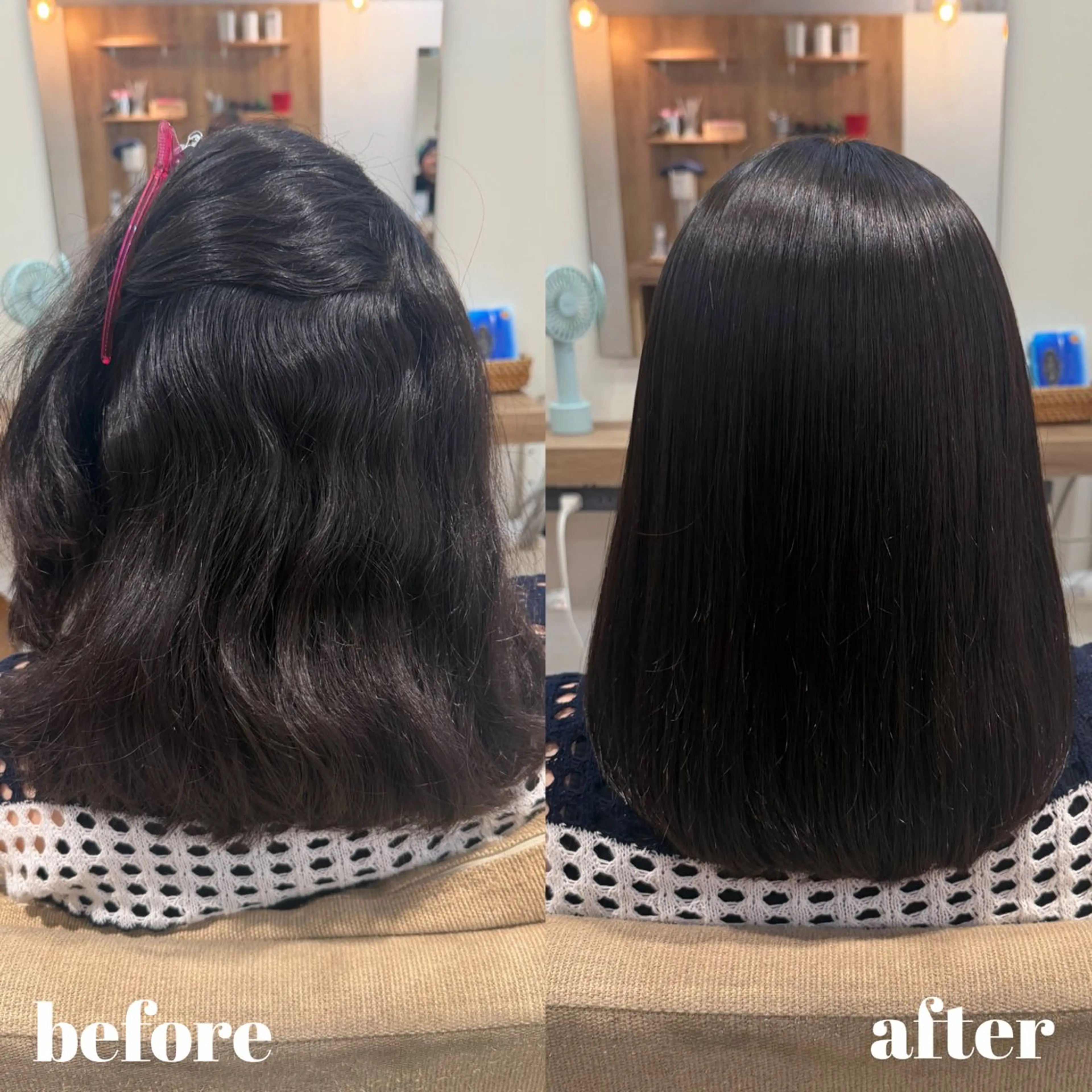 セミロング パーマ カット 縮毛矯正 🎀ひがしはるな/美 髪矯正/艶カラー🎀のヘアスタイル