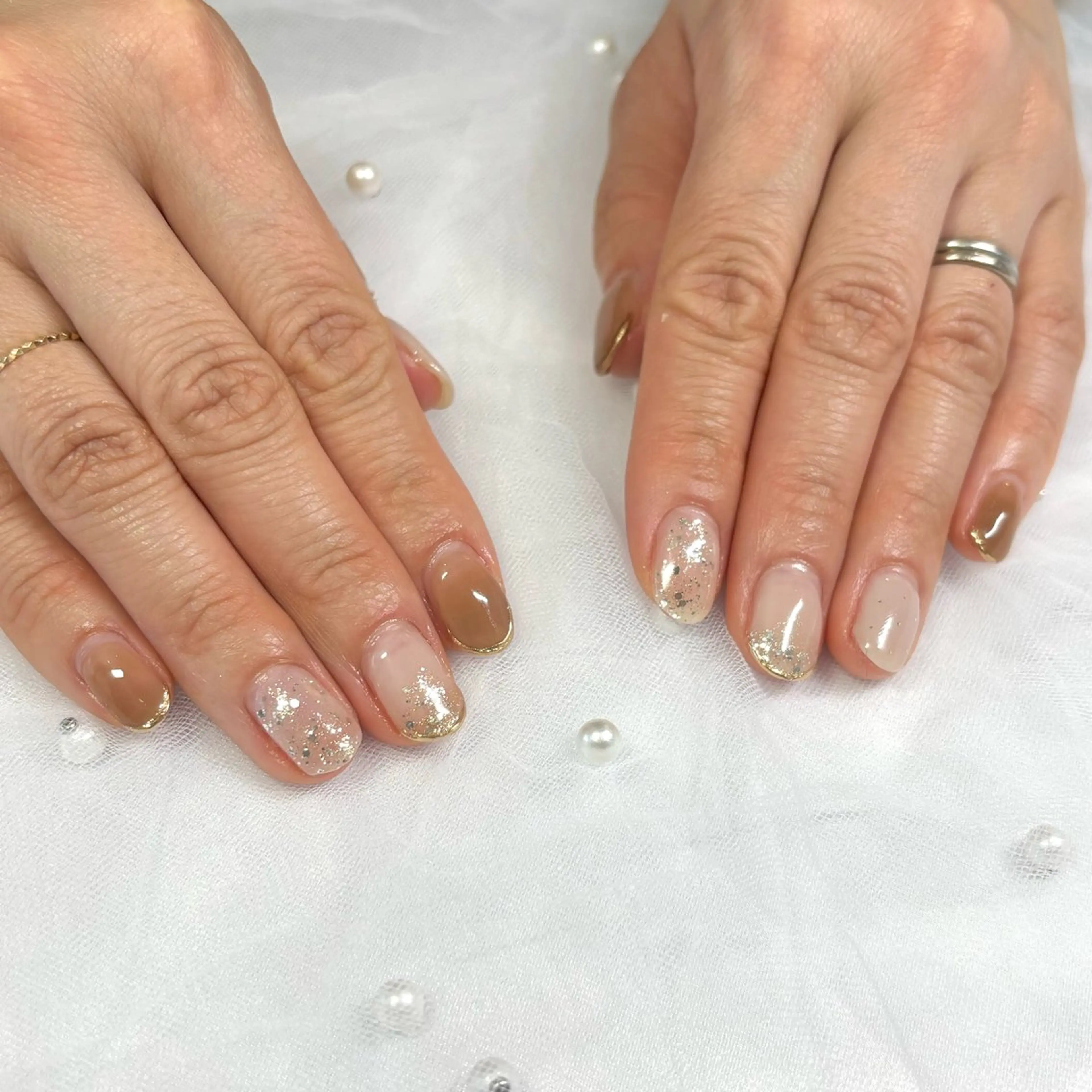 ネイル 持ち込み ニュアンスネイル 山田 麻樹のネイルデザイン