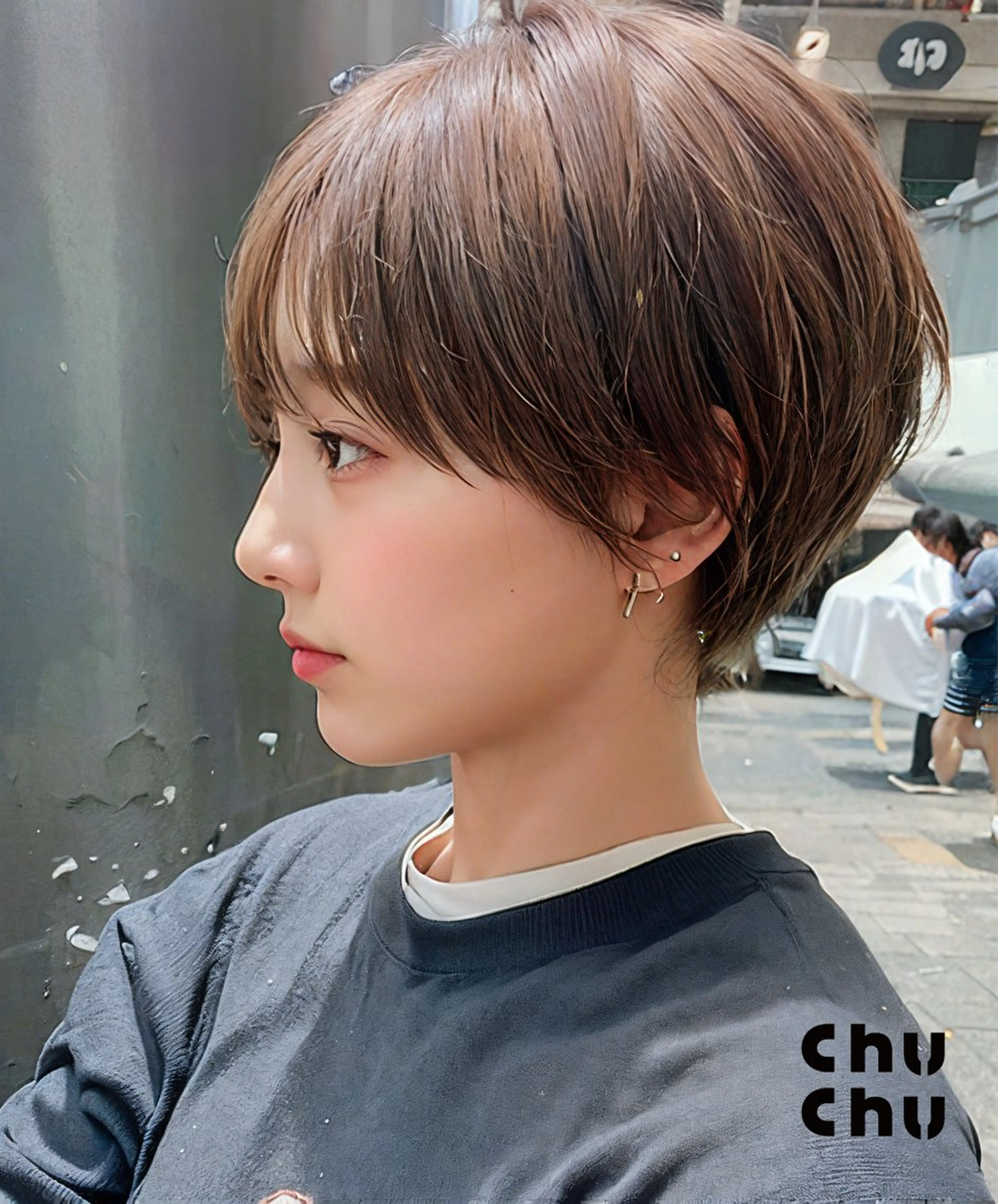 ショート カラー ダブルカラー 新宿のヘアスタイル