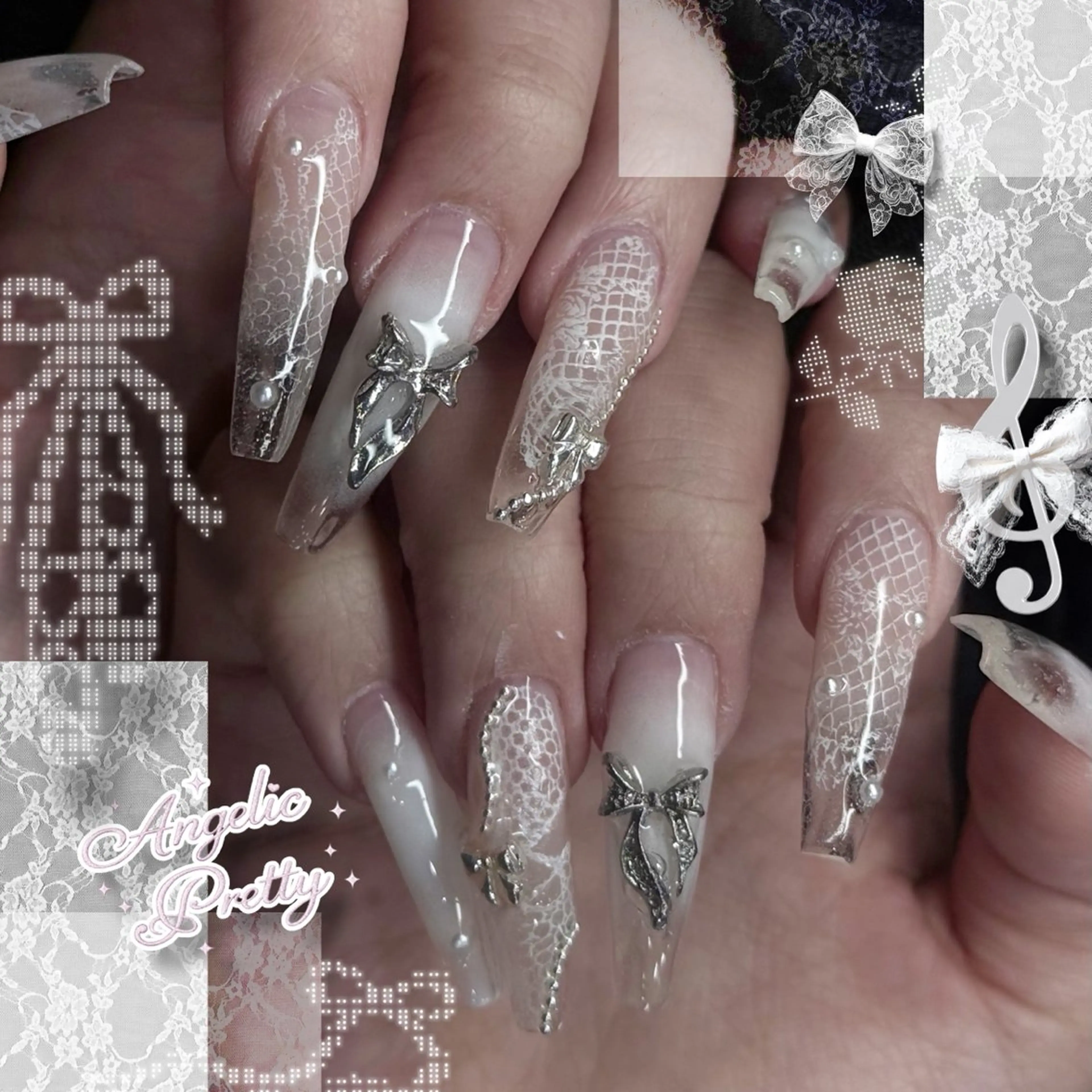 ネイル ハンドネイル Haluca 長さ出し🍀のネイルデザイン