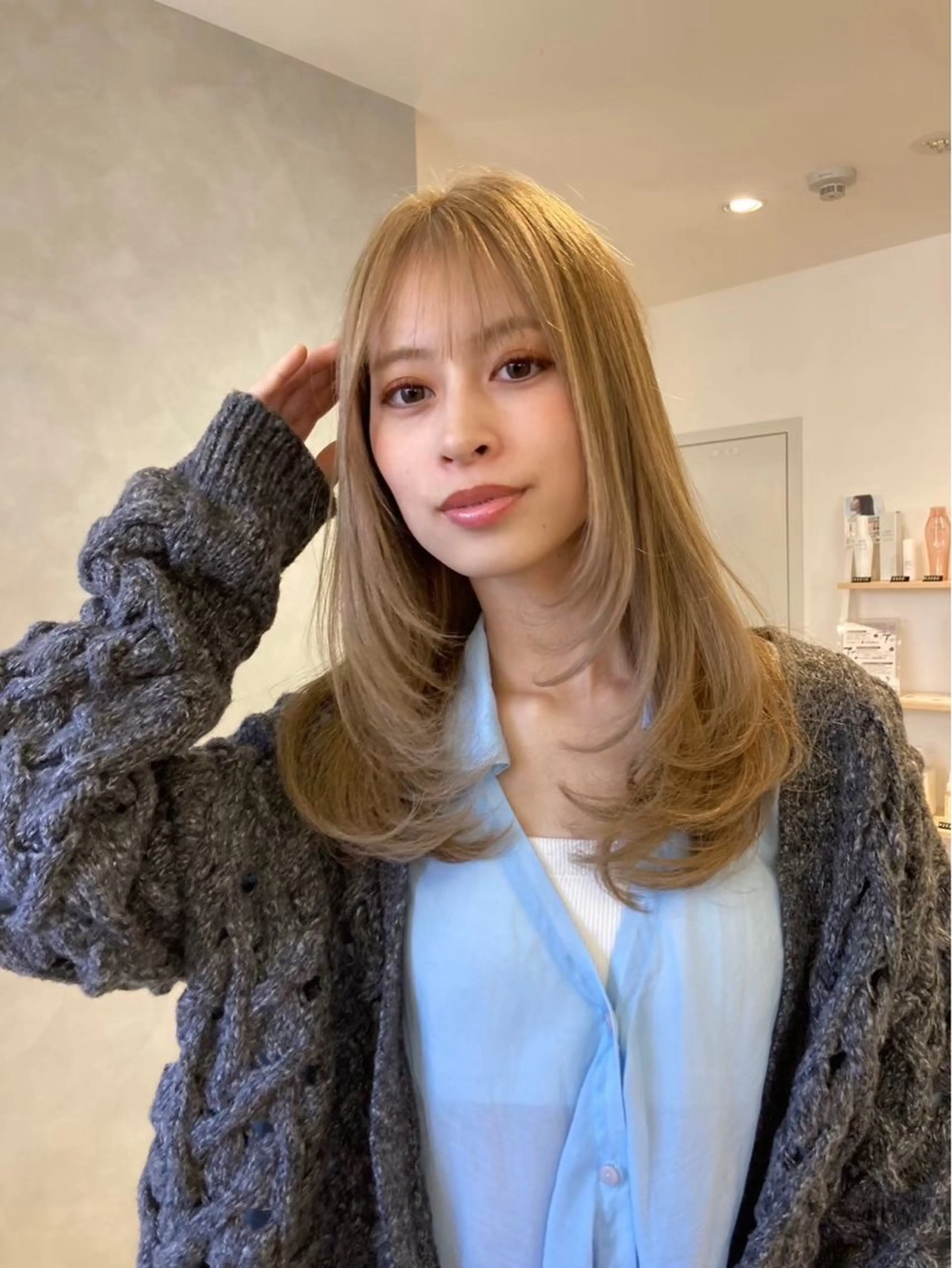 ミディアム カラー ミディアムレイヤー レイヤーカット 池袋/レイヤー/ 顔まわり/taigaのヘアスタイル