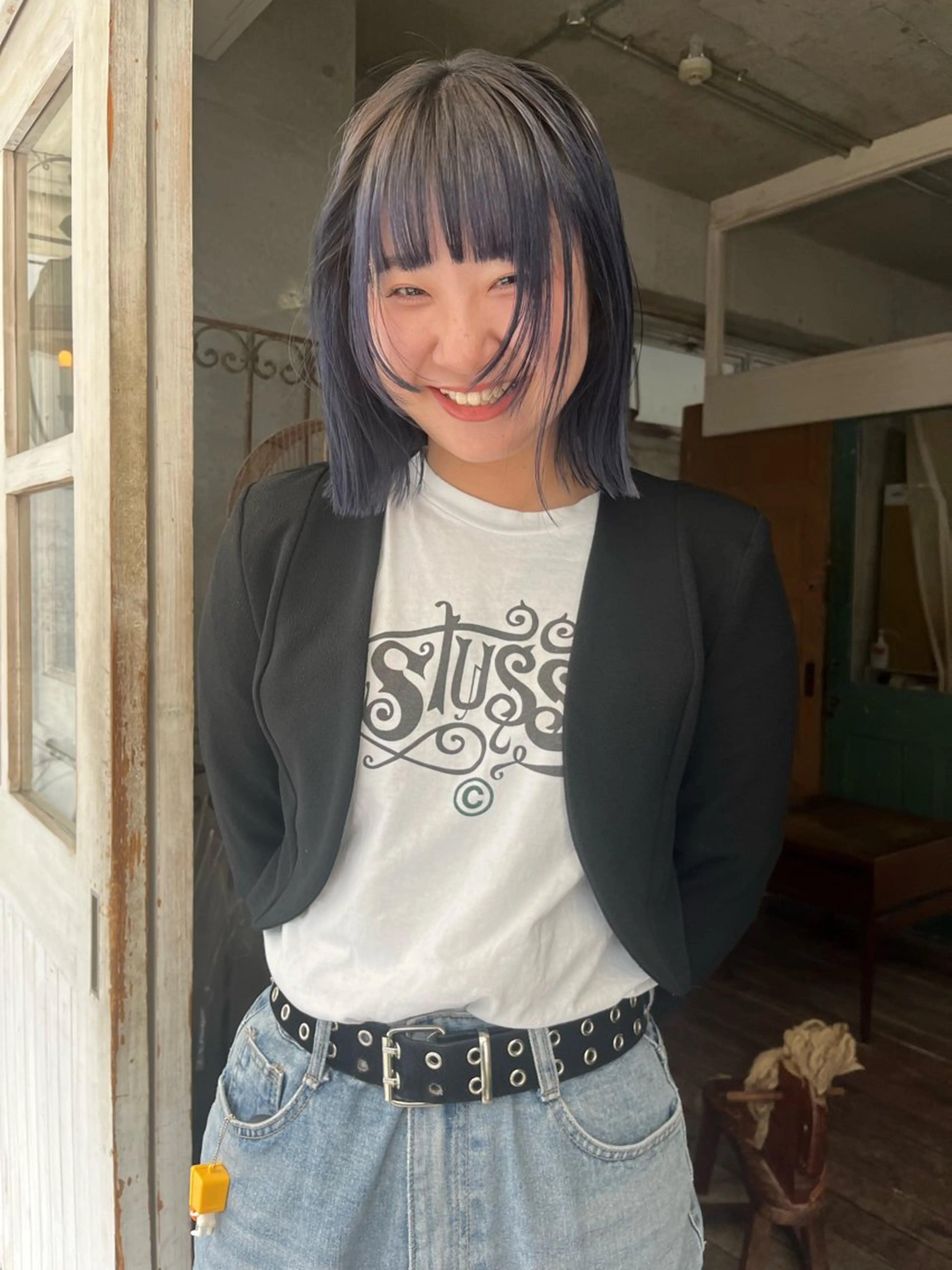 ミディアム カット ヘアカラー ハイトーン/顔まわり レイヤー/YUKAのヘアスタイル