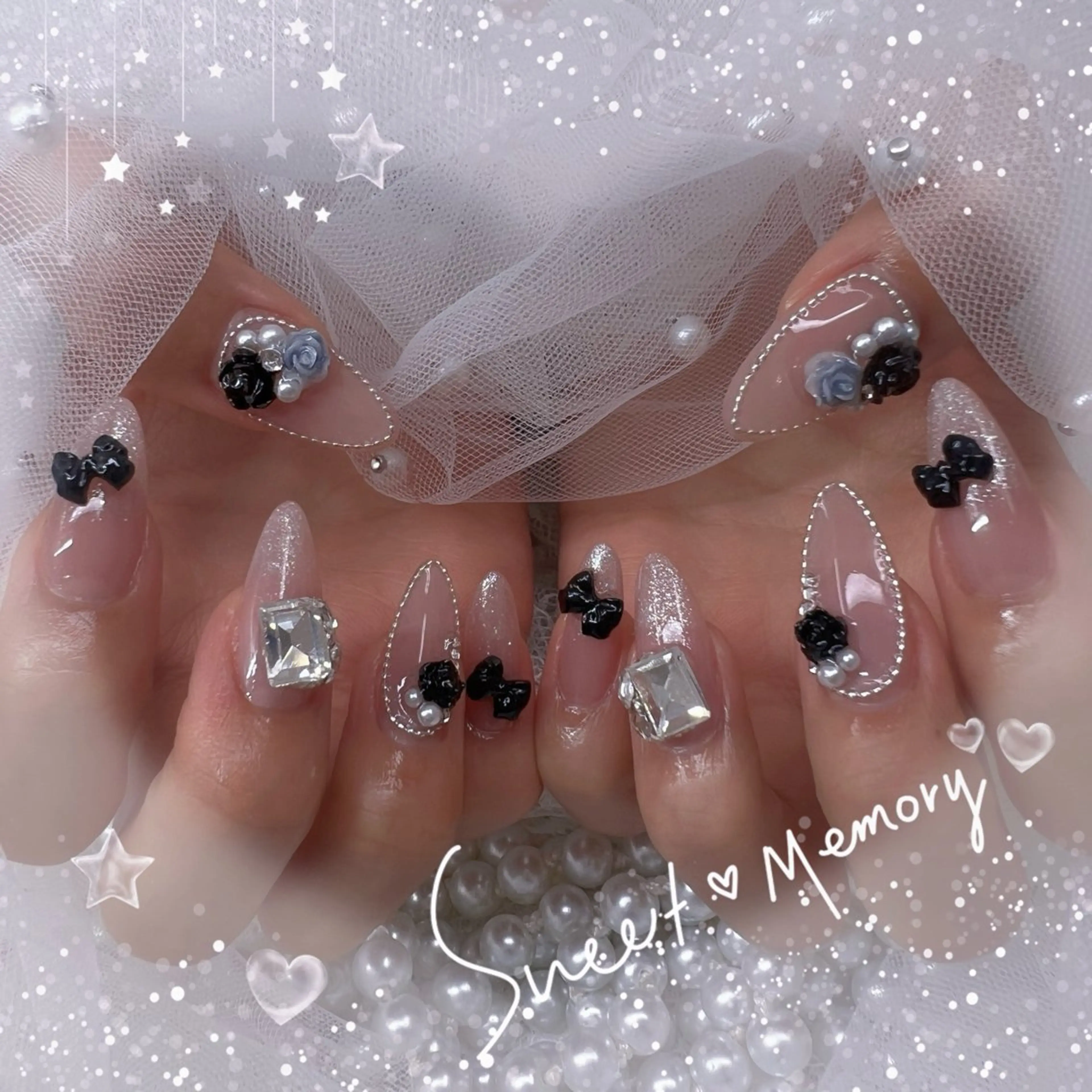 ネイル チークネイル フレンチネイル ガーリー ガラスフレンチ グラデーション ハンドネイル Chill Nailsalonのネイルデザイン