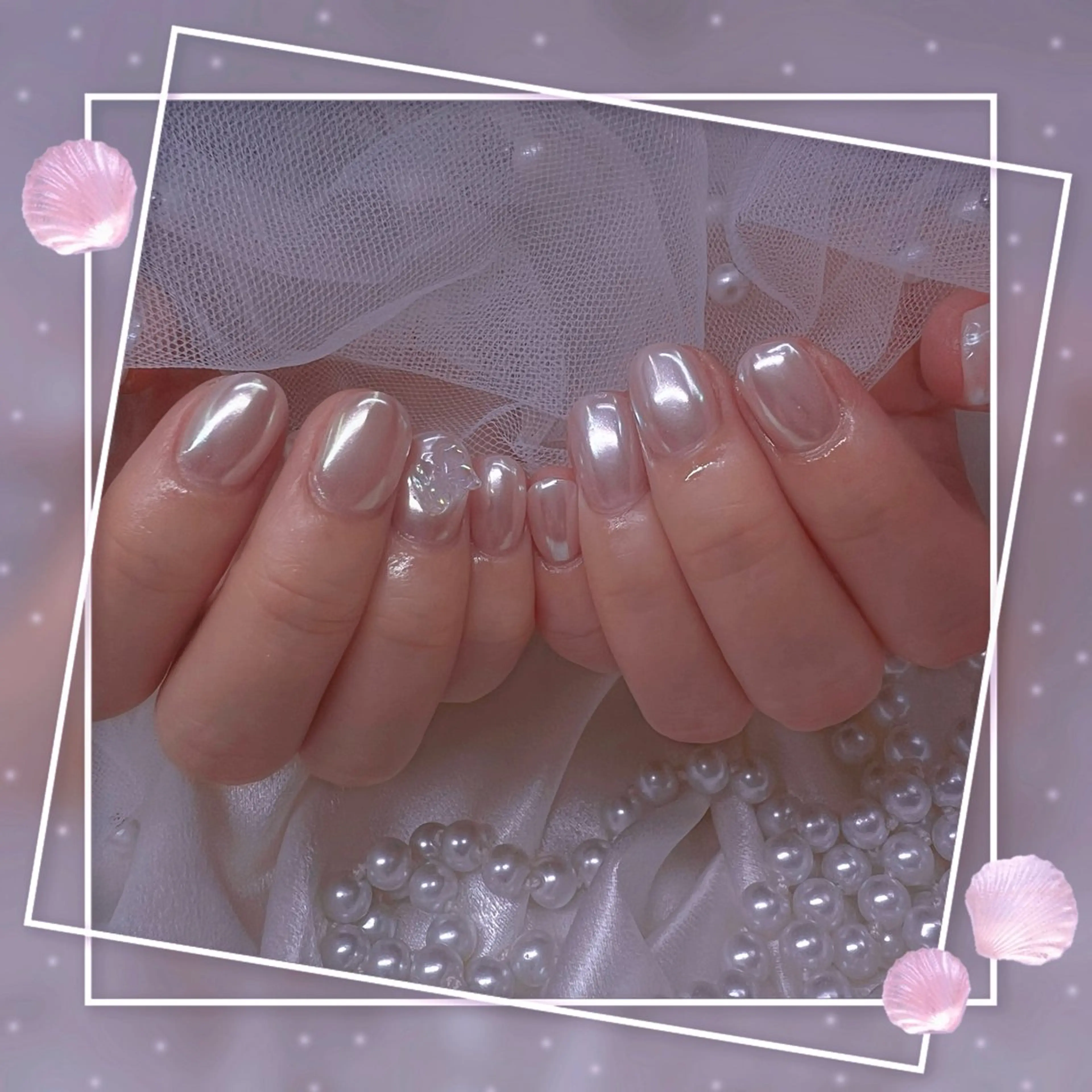 ネイル チークネイル ガーリー グラデーション マグネットネイル ピンク ハンドネイル Chill Nailsalonのネイルデザイン