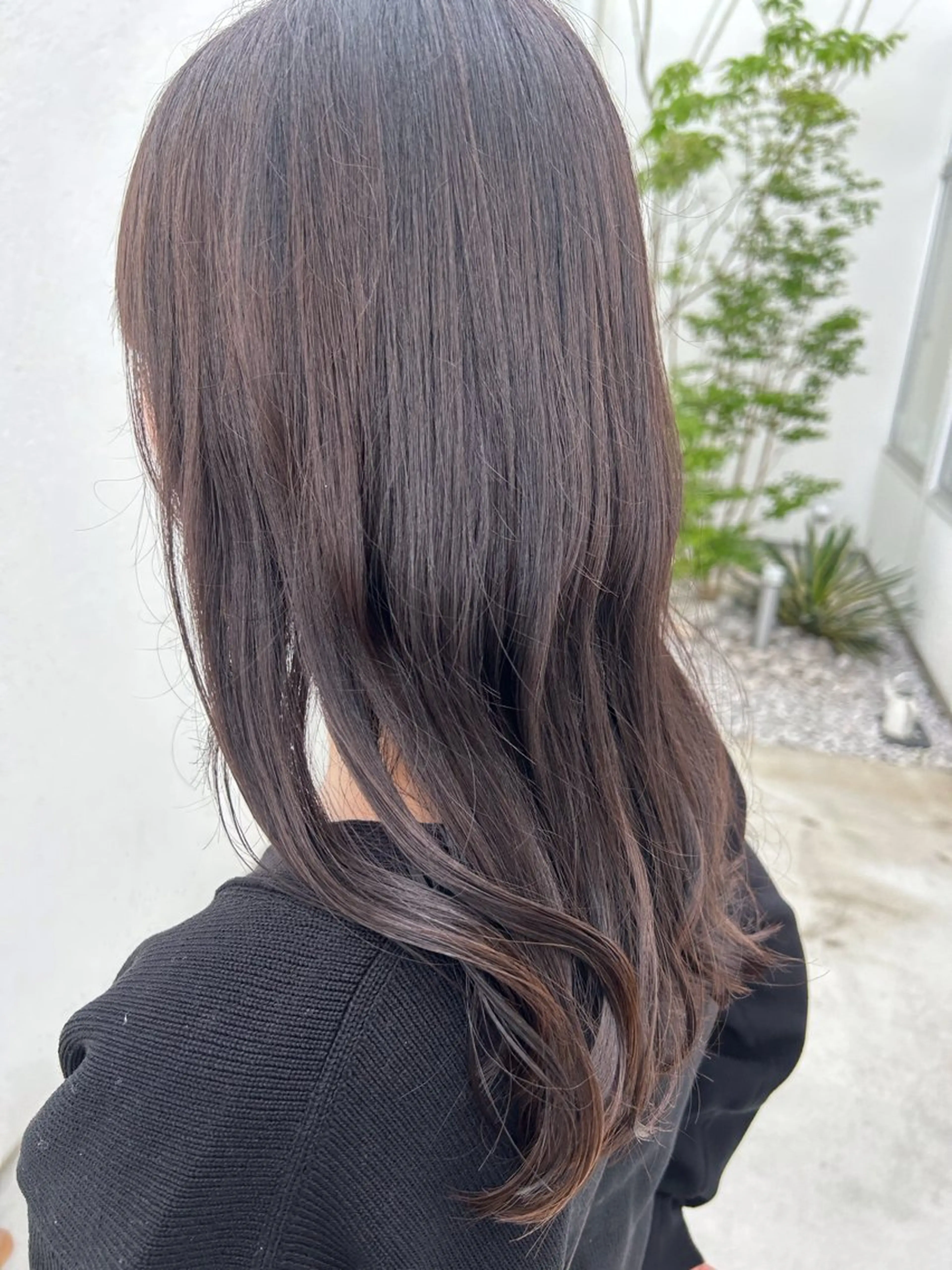ロング カラー グレージュ 原田 萌のヘアスタイル