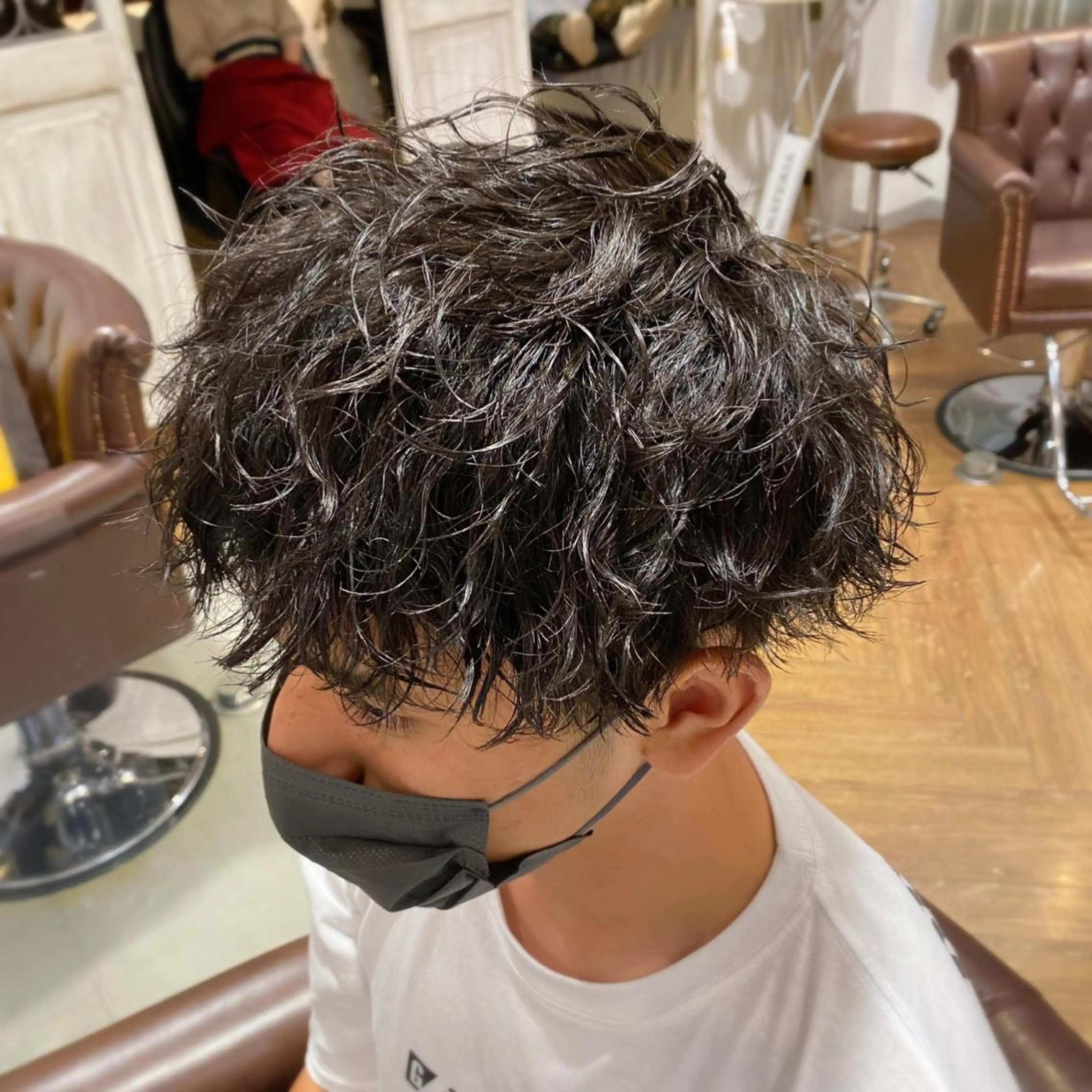 ショート パーマ メンズ カット ヘアカラー パーマ トリートメント メンズパーマ 西條真治のヘアスタイル