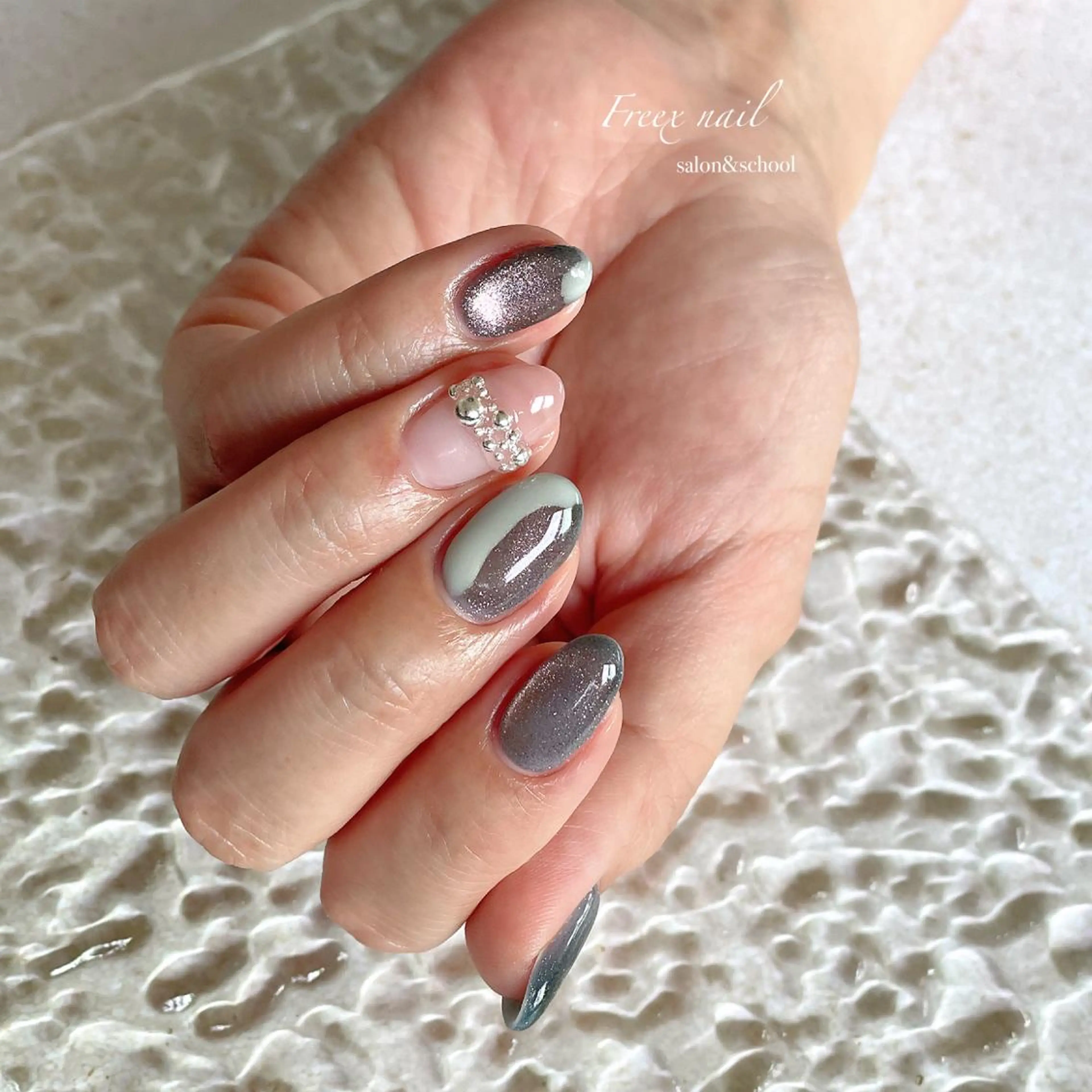 ネイル マグネットネイル ハンドネイル ハンドケア freex nail /ニュアンス/個性派のネイルデザイン