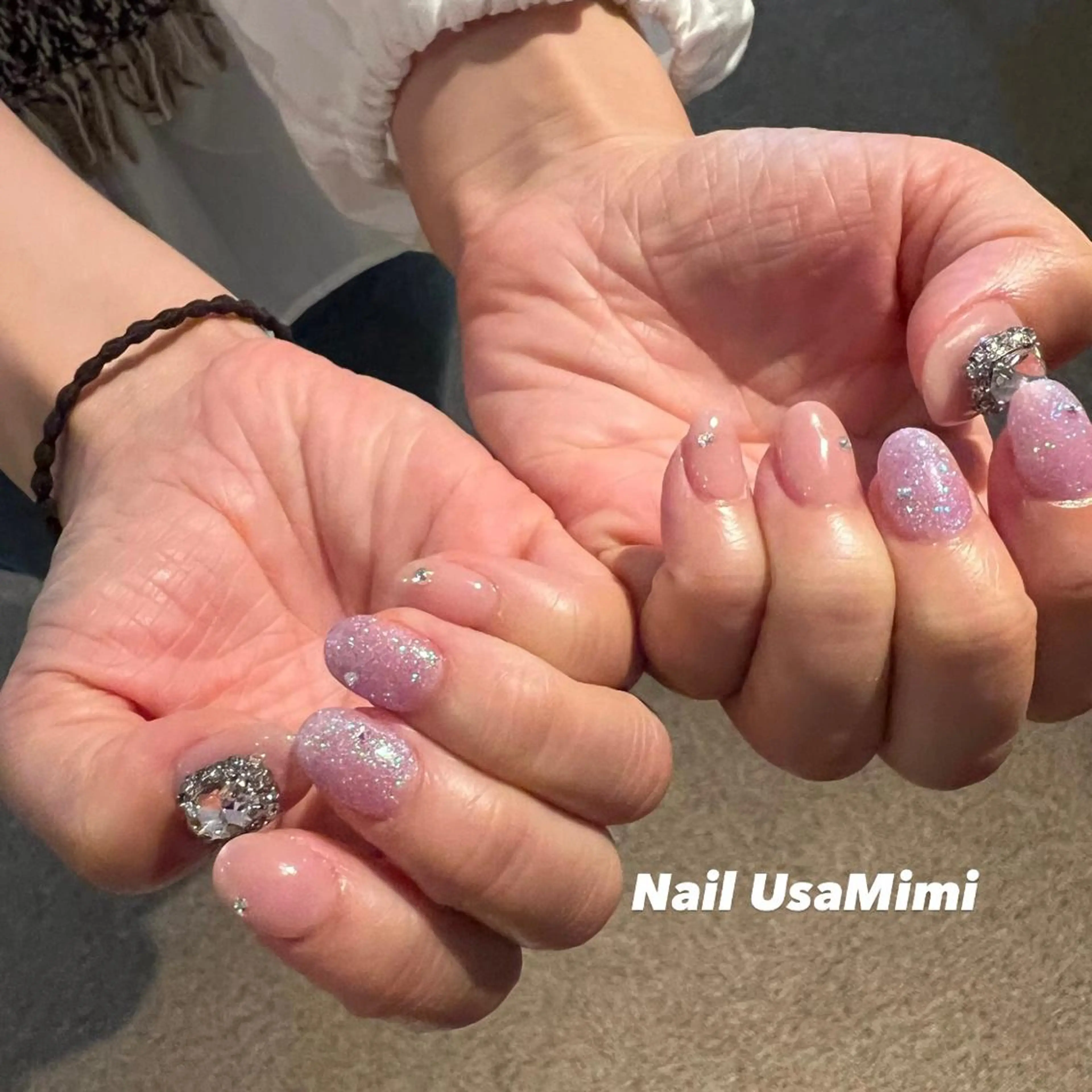 ネイル クリアネイル フットネイル ジェルネイル マグネットネイル 持ち込み 本町ネイルNail UsaMimiのネイルデザイン