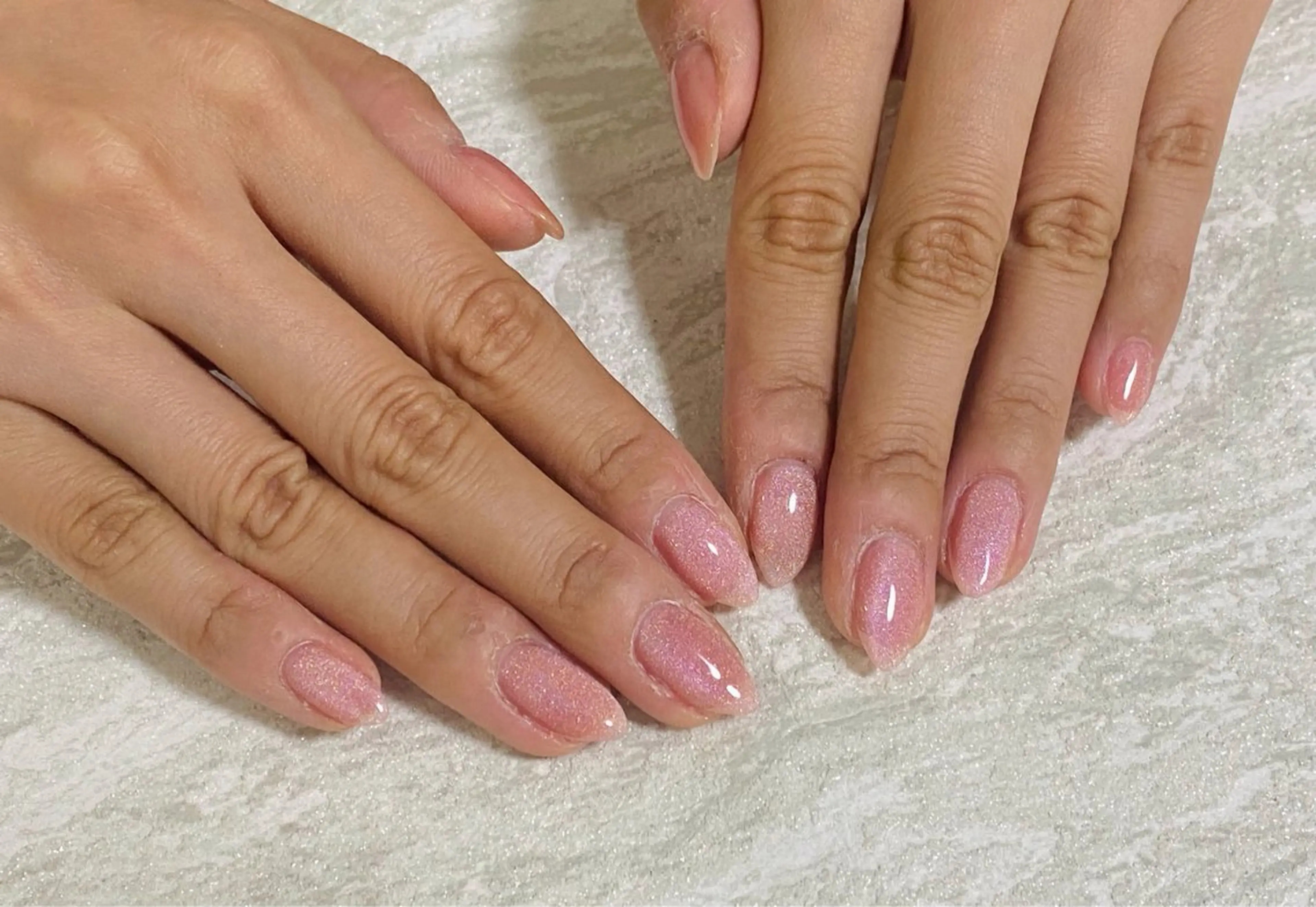 ネイル オーロラネイル フットネイル フレンチネイル ジェルネイル キラキラネイル mogunail &blowのネイルデザイン