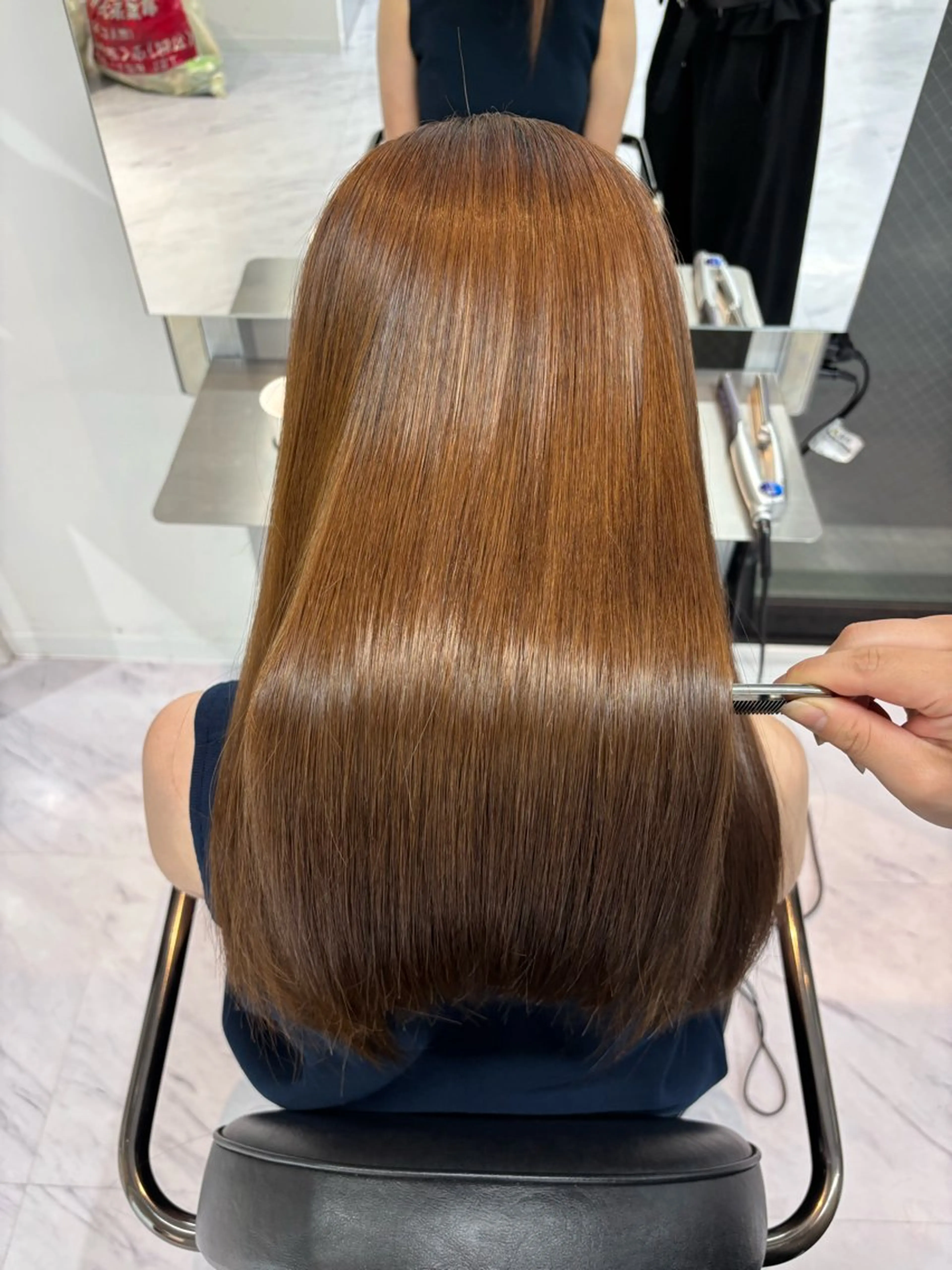 ロング ヘアカラー トリートメント 韓国ヘア💖Wカラー 💖透明感カラー💖のヘアスタイル