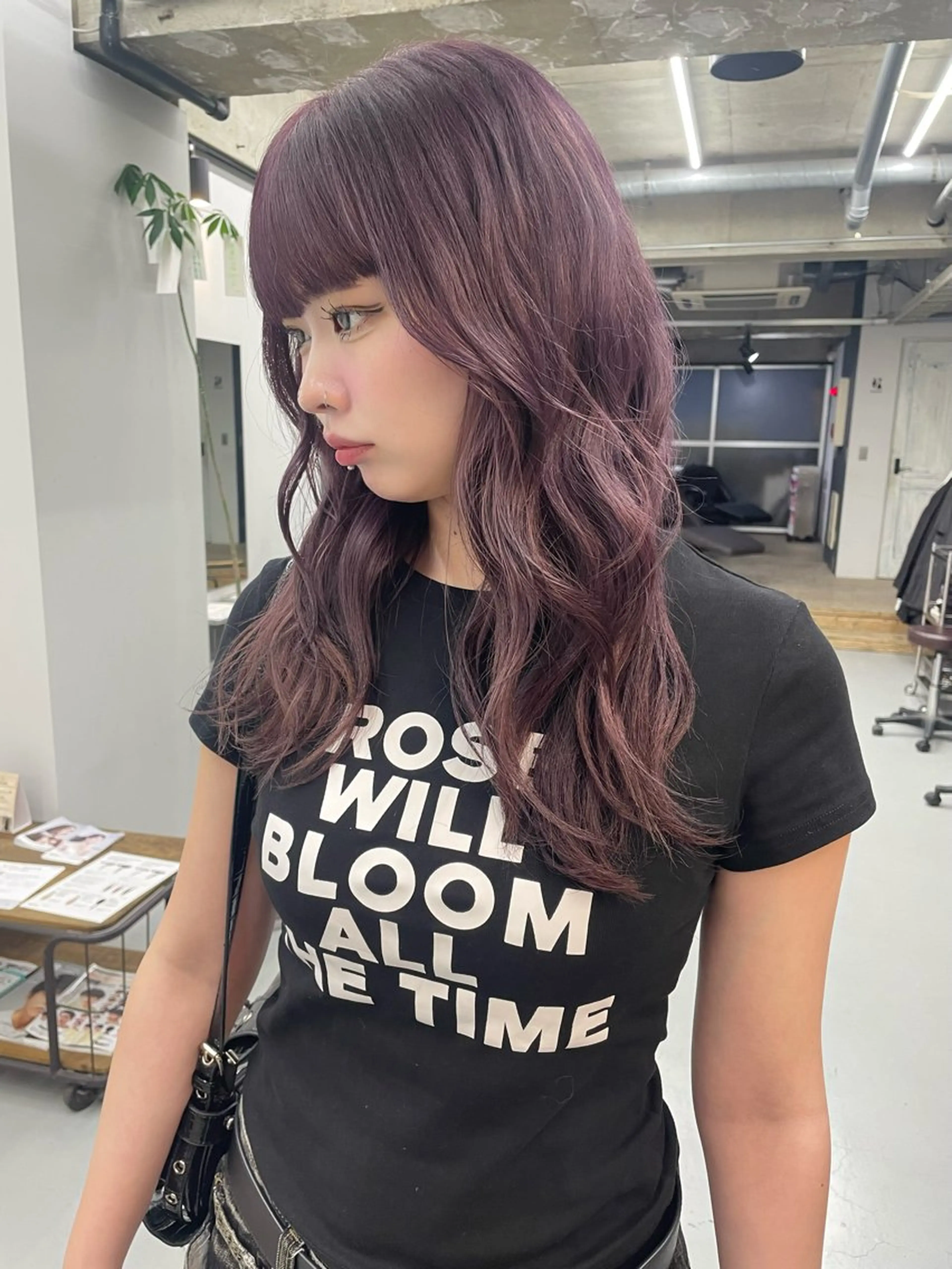 セミロング カラー ヘアカラー トリートメント カットモデル/ ハイトーン/ゆうあのヘアスタイル