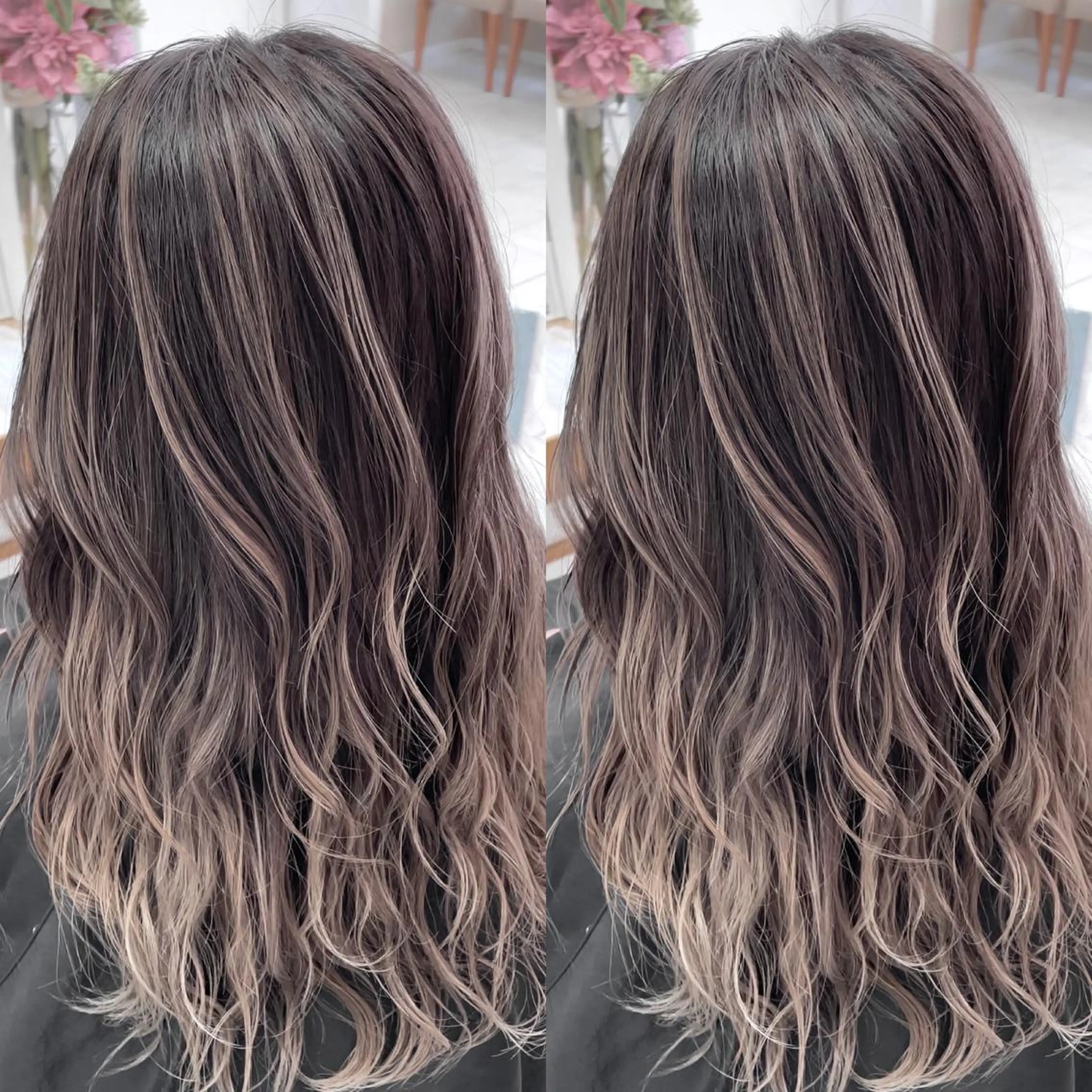 ミディアム カラー カット ヘアカラー トリートメント 縮毛/レイヤー 韓国/橋口のヘアスタイル