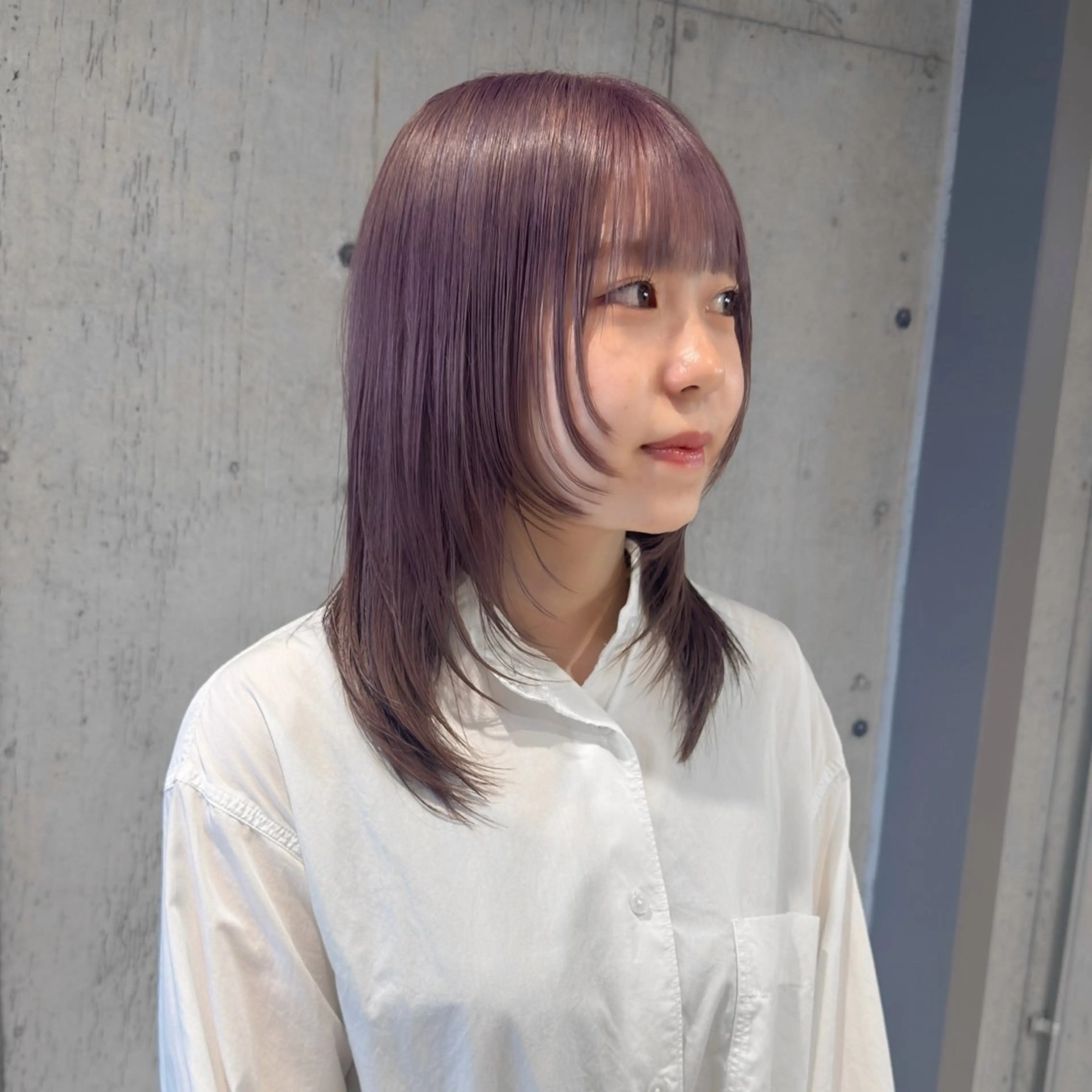 セミロング カラー カット ヘアカラー トリートメント ヘッドスパ 透明感/血色カラー/ 似合せレイヤー/ゆいのヘアスタイル