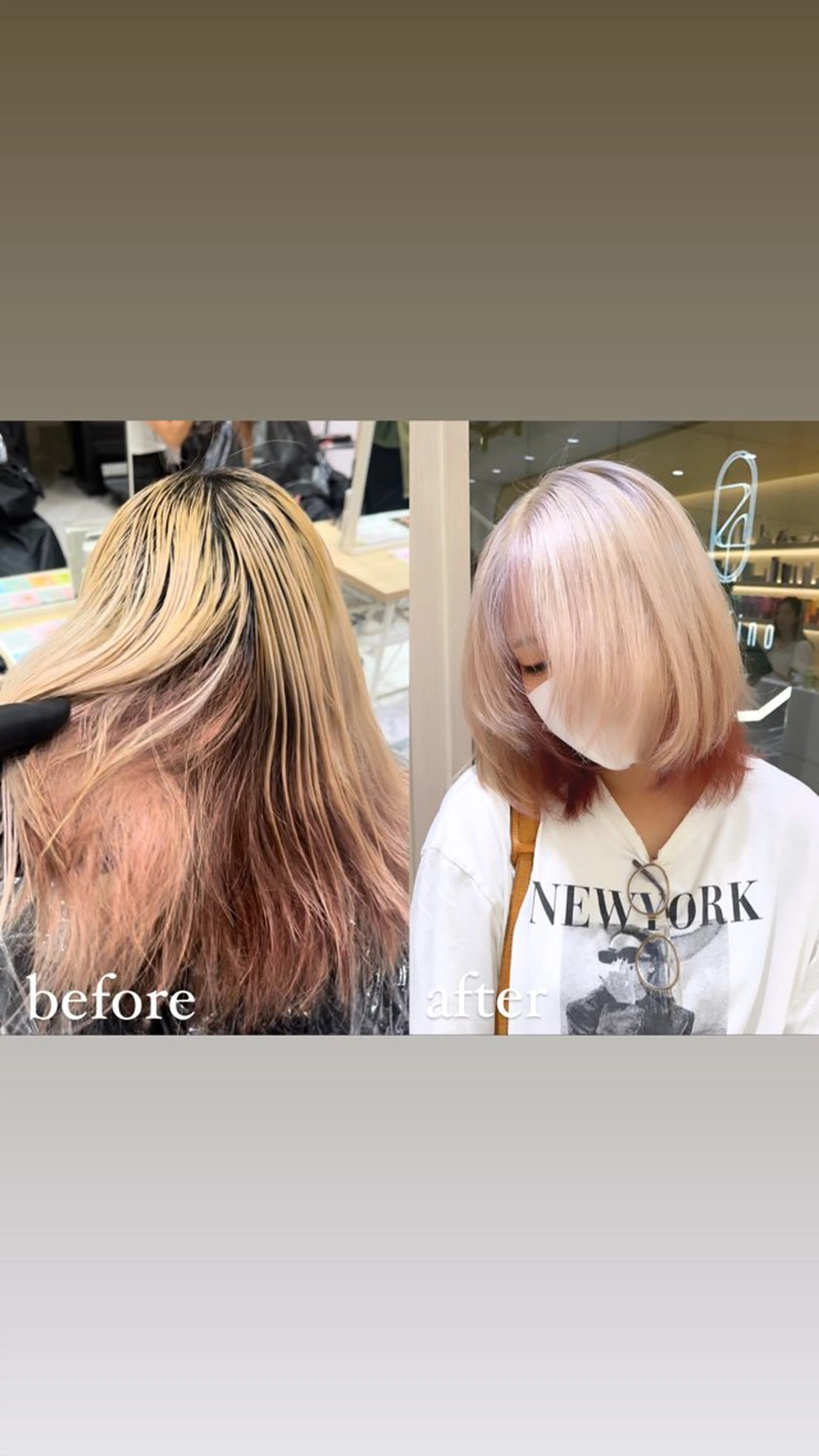ミディアム カラー ブリーチ ケアブリーチ デザインカラー ピンクカラー トリートメント カット ヘアカラー トリートメント 🥇メンズパーマ /縮毛矯正/木村神心のヘアスタイル