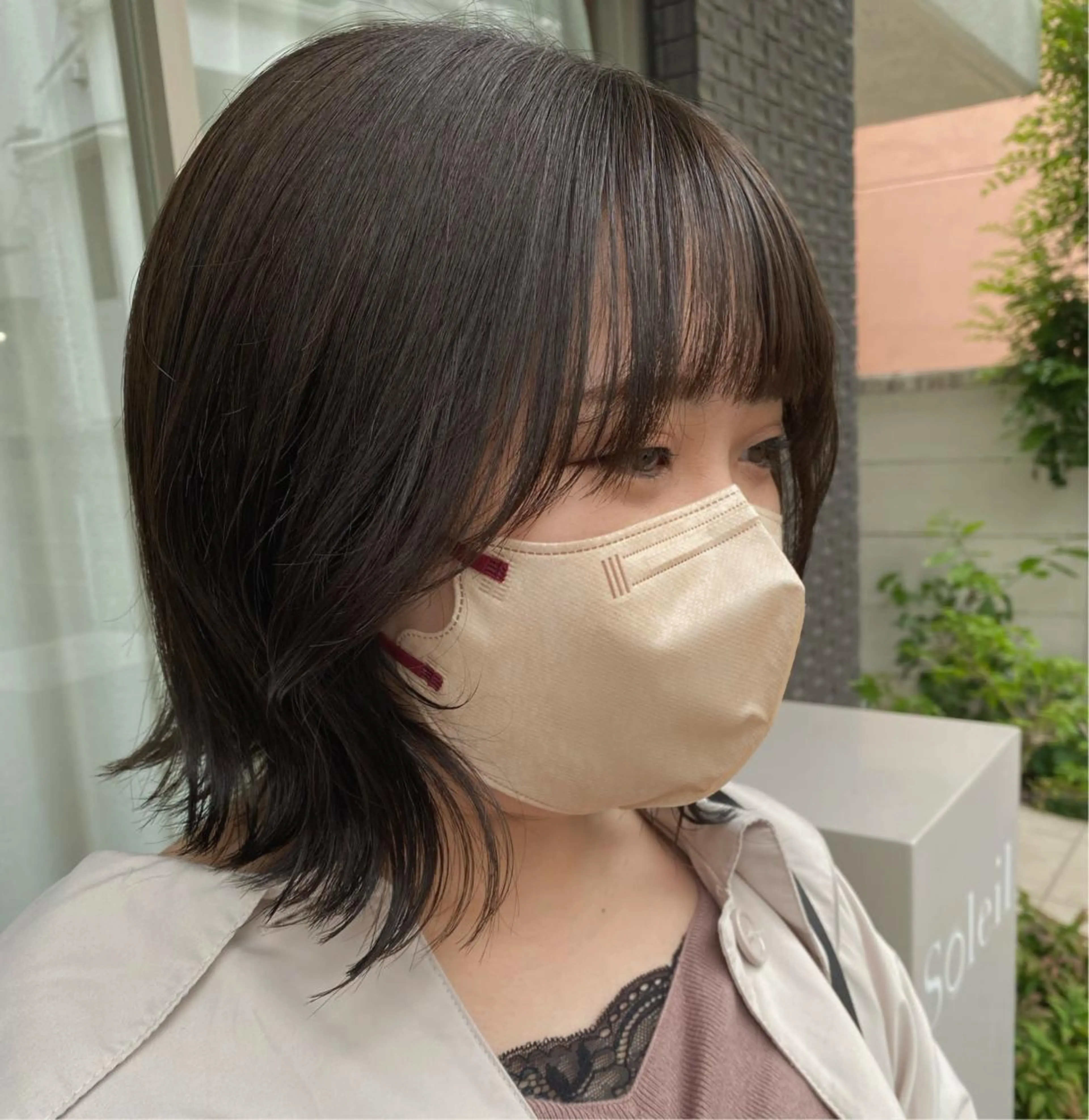 ミディアム カラー グレージュ オリーブグレージュ オリーブグレー グレージュ/レイヤー /韓国ヘア/RISAのヘアスタイル