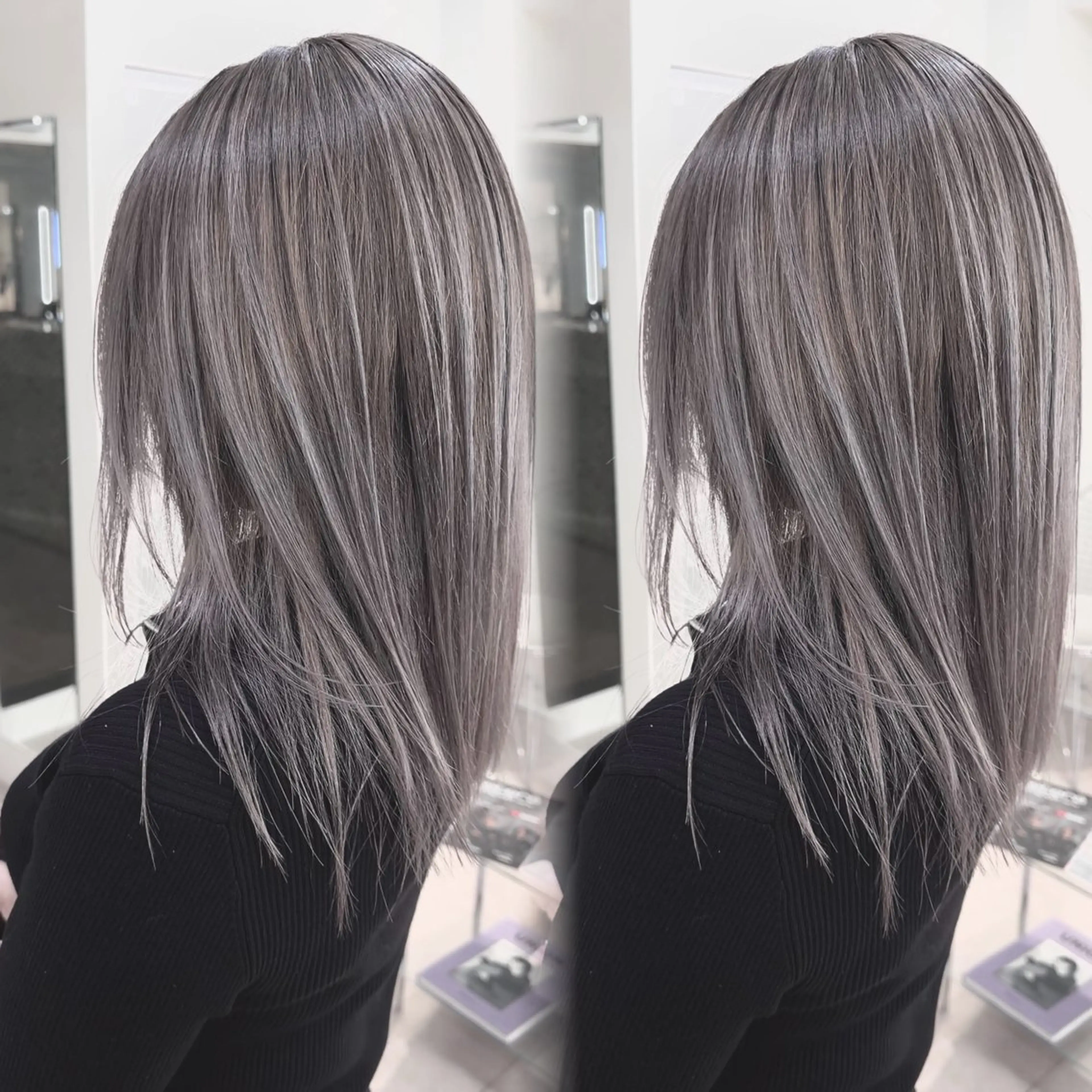 ロング カラー バレイヤージュ レイヤーカット ヘアカラー トリートメント 表参道/ハイライト バレイヤージュのヘアスタイル