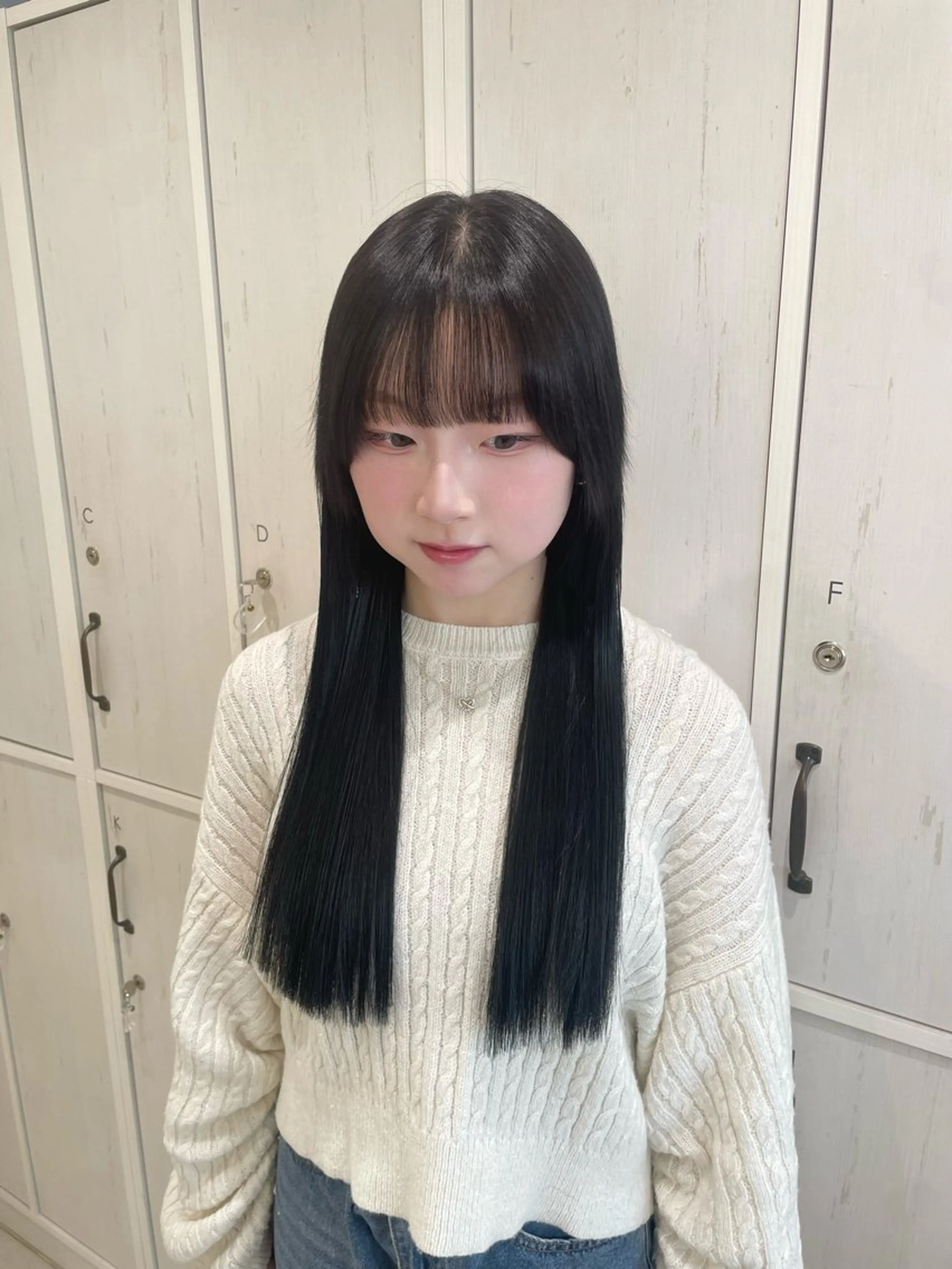 セミロング ヘアカラー momo/エクステ /透明感カラーのヘアスタイル