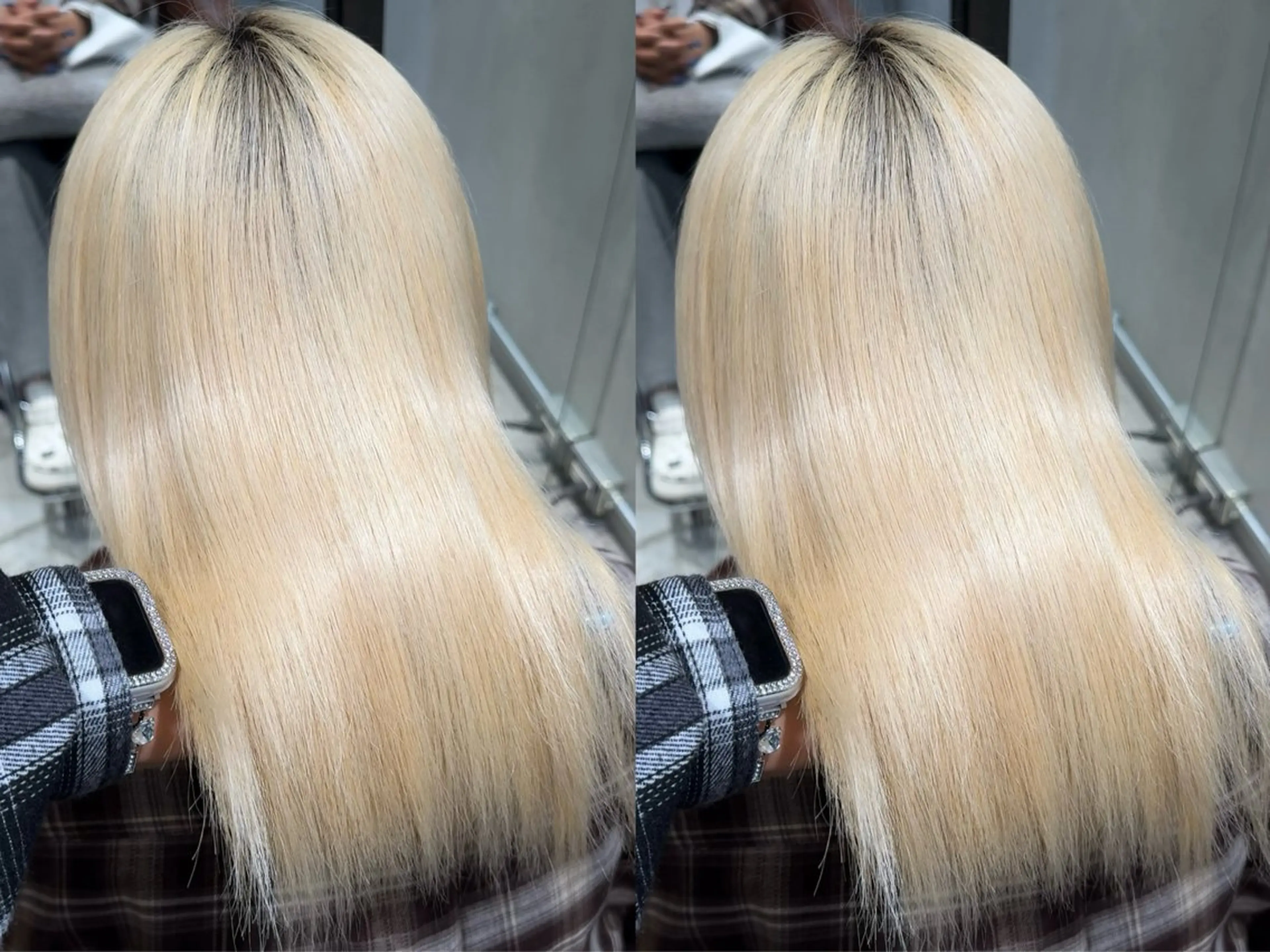 ロング ゆらんちょ/ブリーチ 無w/縮毛矯正/暖色のヘアスタイル