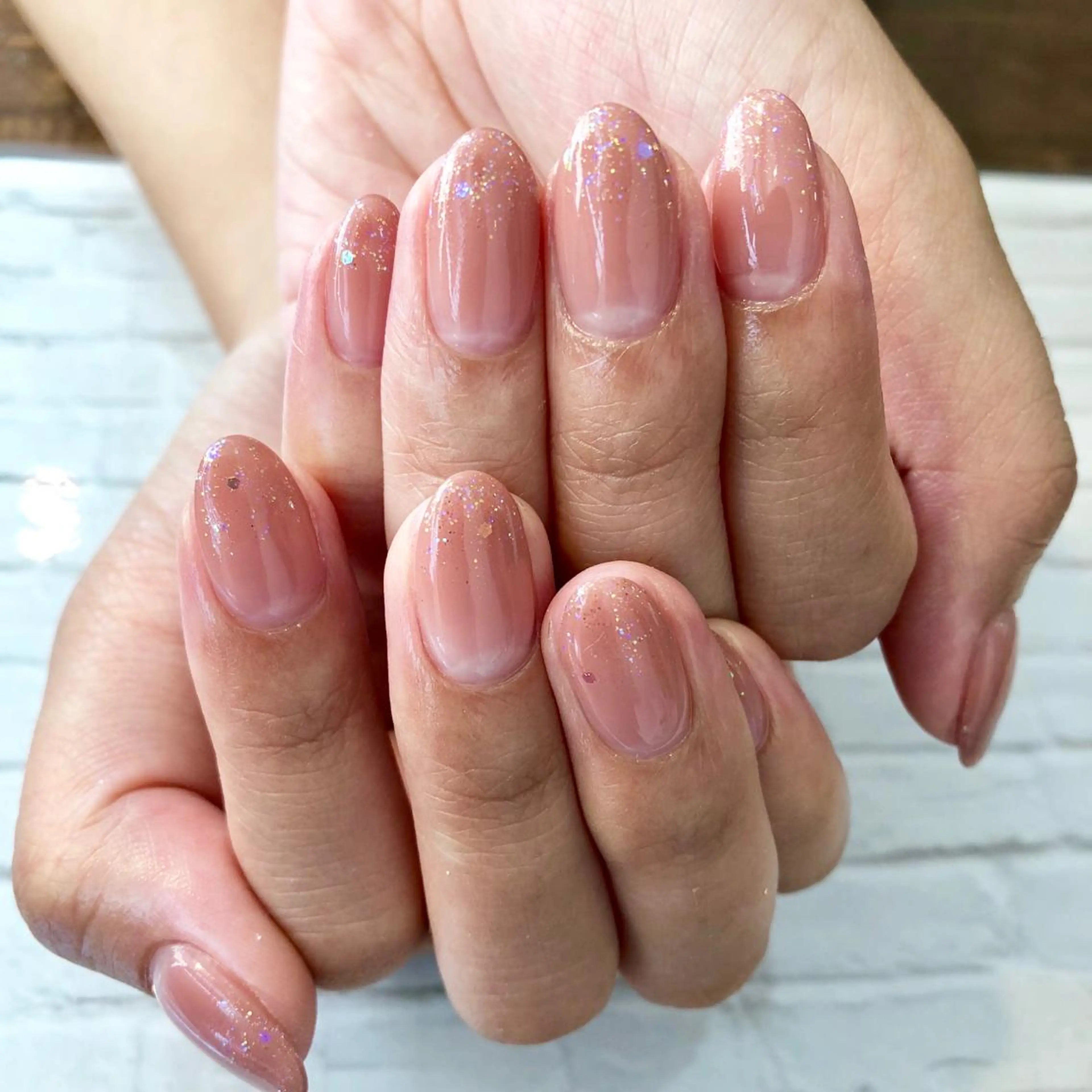 ネイル ジェルネイル ラメ(グリッター) シンプルネイル shelf ⭐︎のネイルデザイン