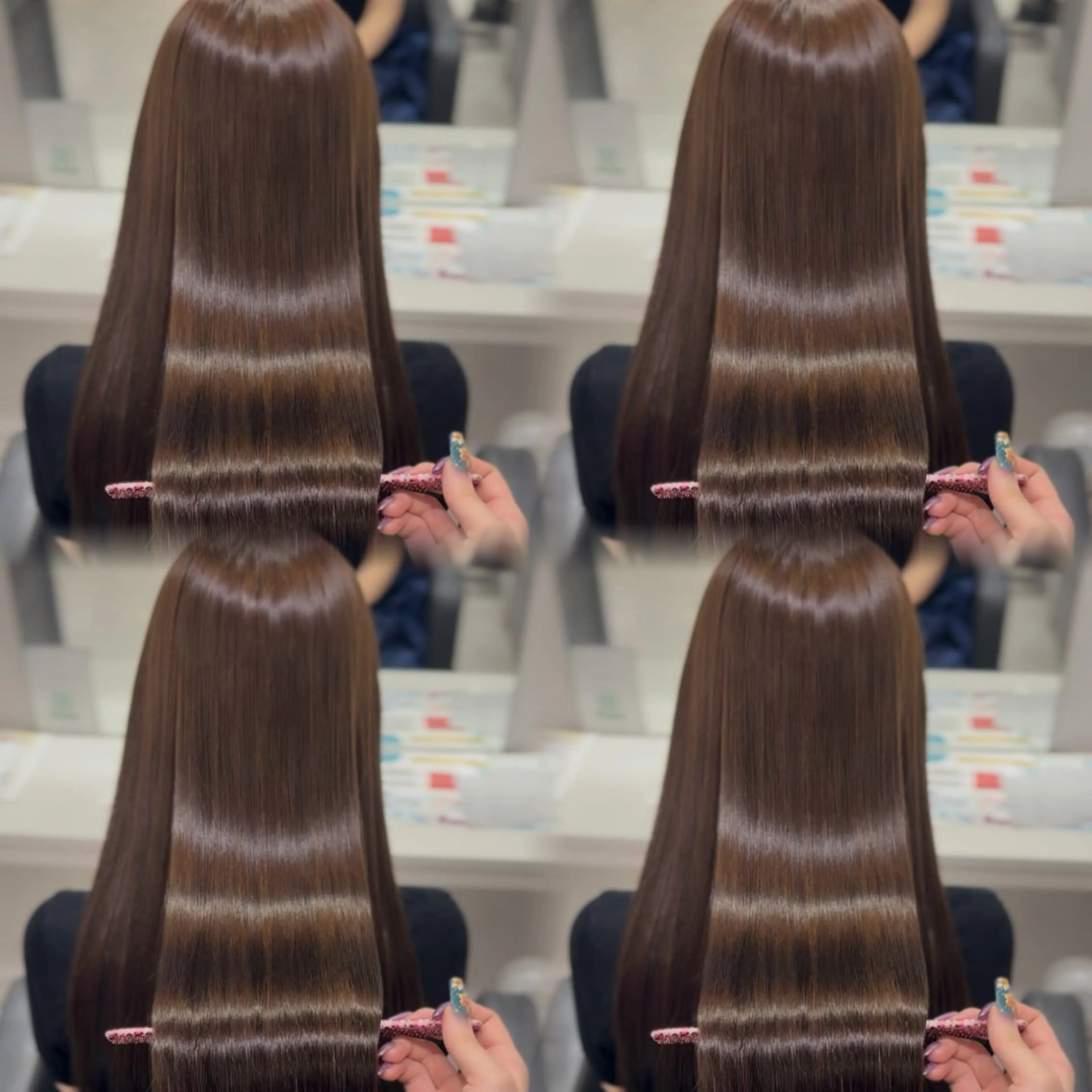ロング カラー ヘアカラー トリートメント 🦋REISA🦋 エクステ×ハイトーンのヘアスタイル