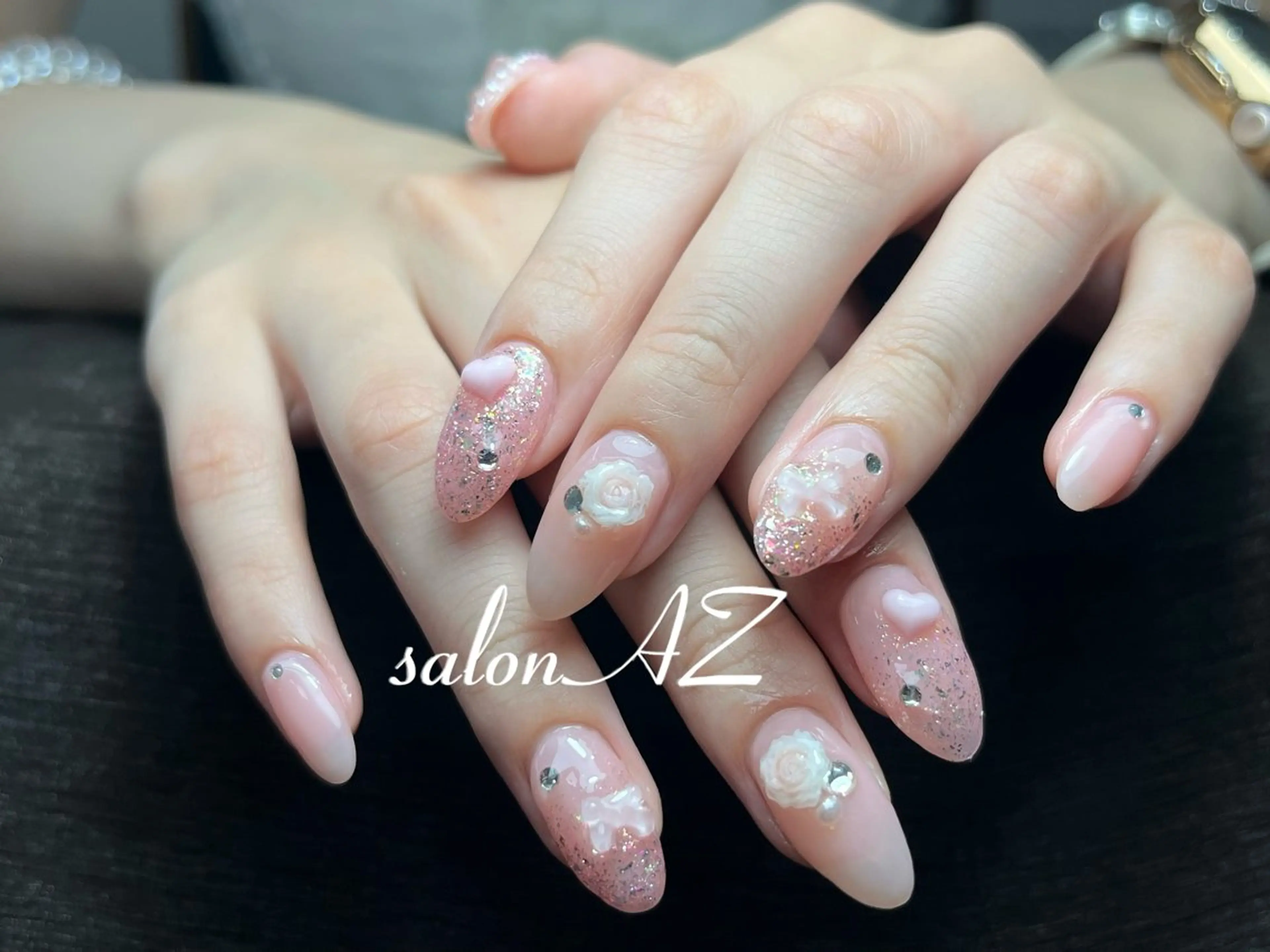 ネイル アートネイル 長さ出し フットネイル フレンチネイル ジェルネイル salon AZのネイルデザイン