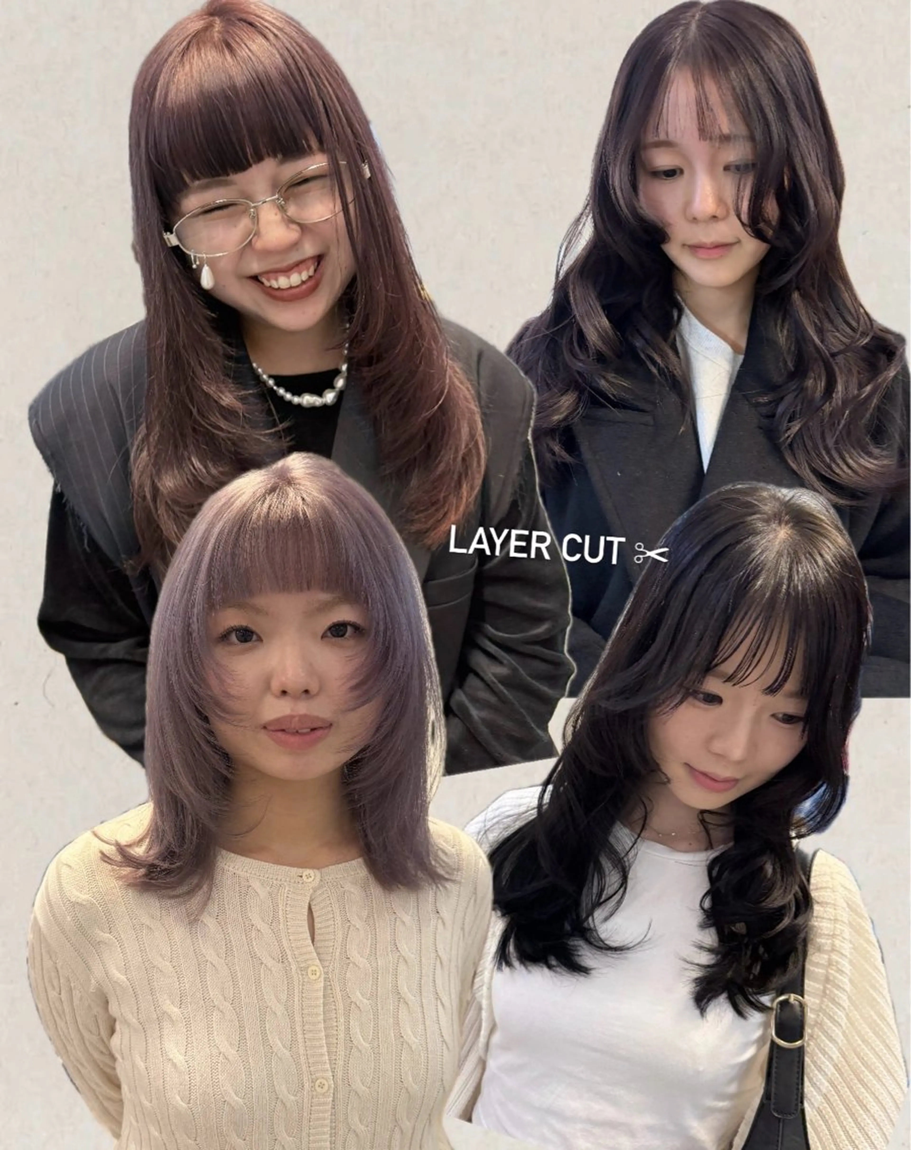 セミロング カラー ミルクティー× グレージュMOMOのヘアスタイル