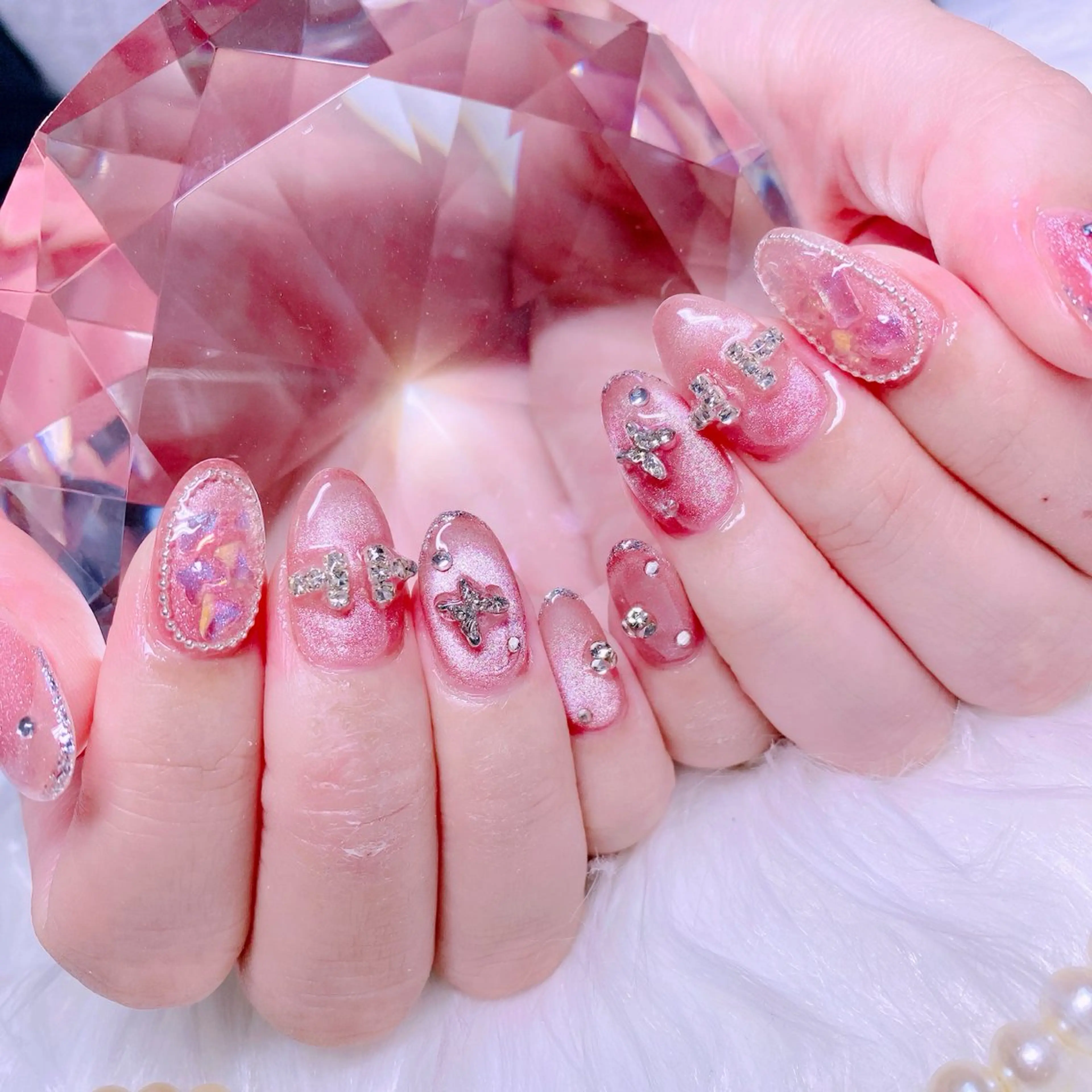 ネイル キラキラネイル マグネットネイル Nail Yunaのネイルデザイン