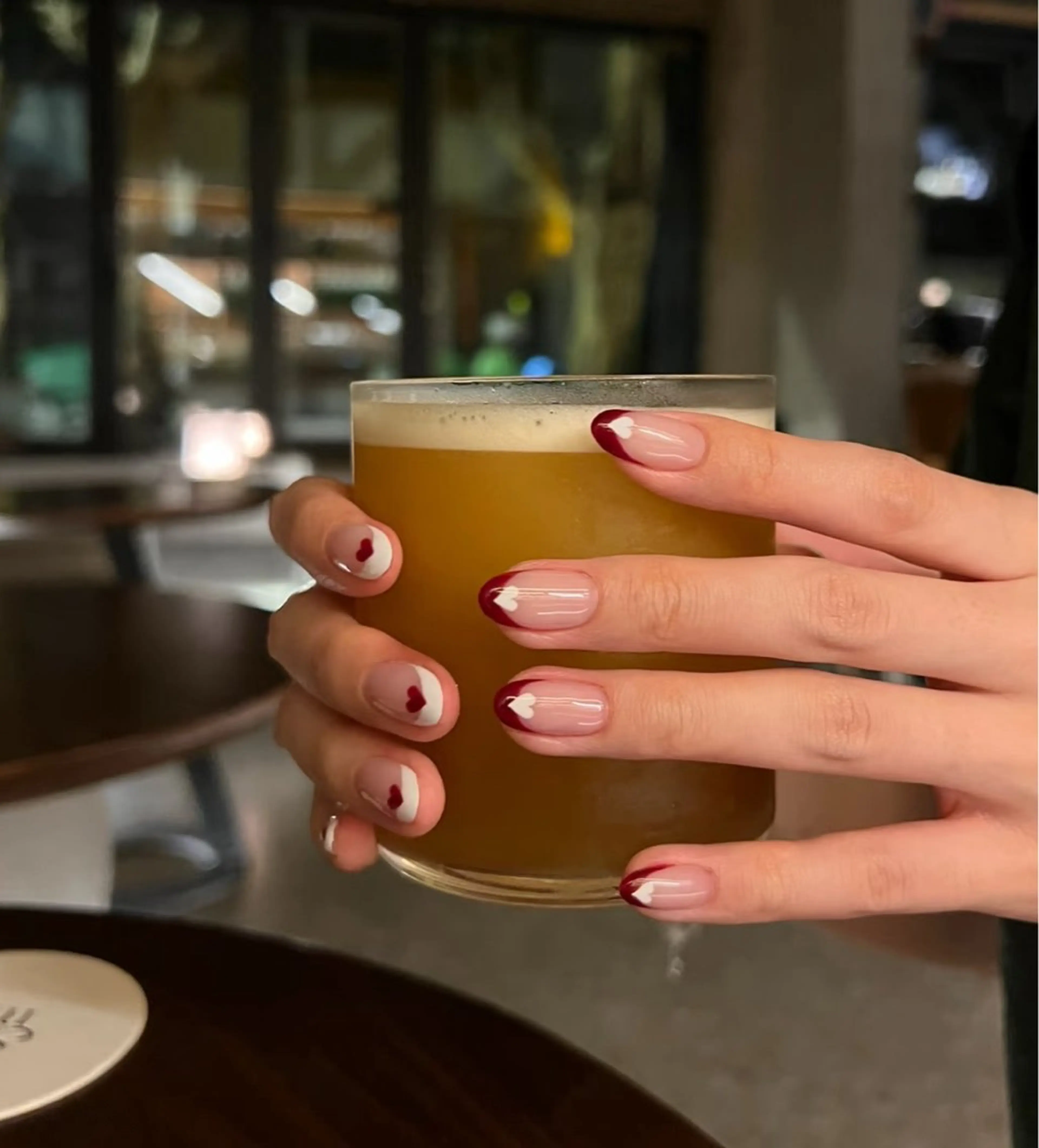 ネイル ハート 韓国ネイル オフィスネイル ワンカラーネイル シンプルネイル ハンドネイル Lynn_ Nailのネイルデザイン