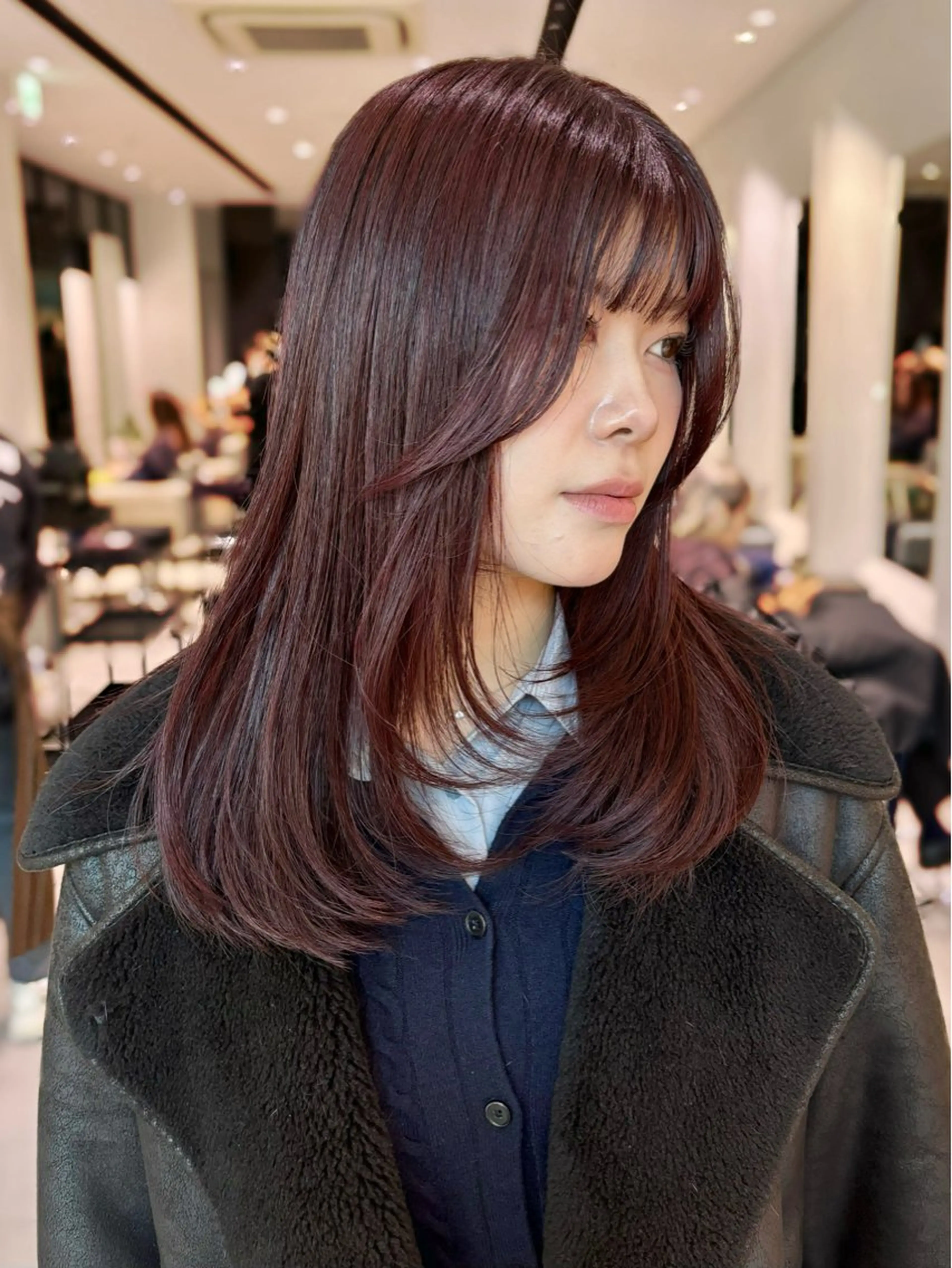 セミロング カラー ブリーチ ブリーチなしカラー 髪質改善 韓国風ヘア 銀座/韓国レイヤー/ 艶カラー🍓原田侑依のヘアスタイル