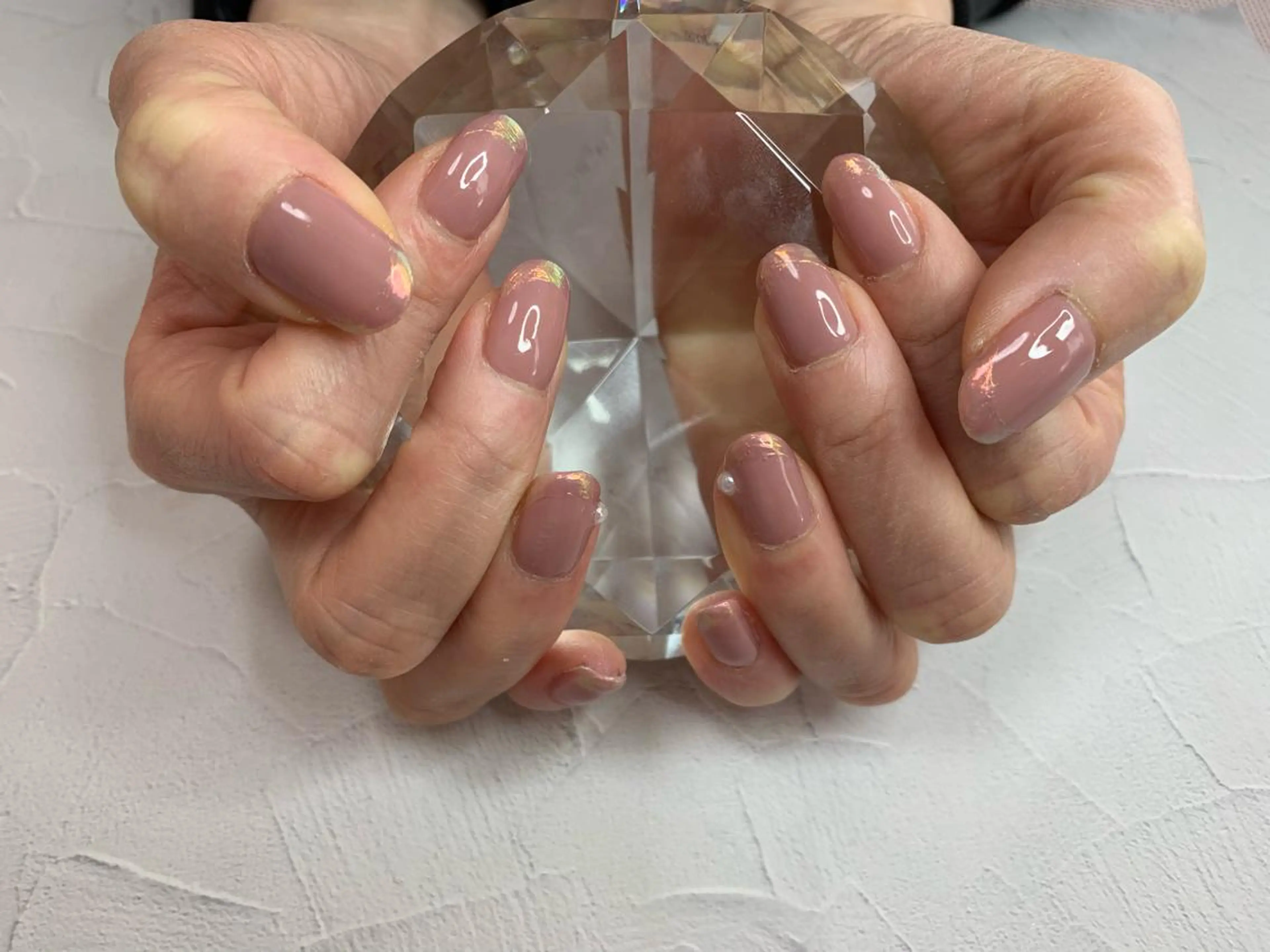 ネイル オーロラネイル キラキラネイル 持ち込み ピンク noheanail YONEDAのネイルデザイン