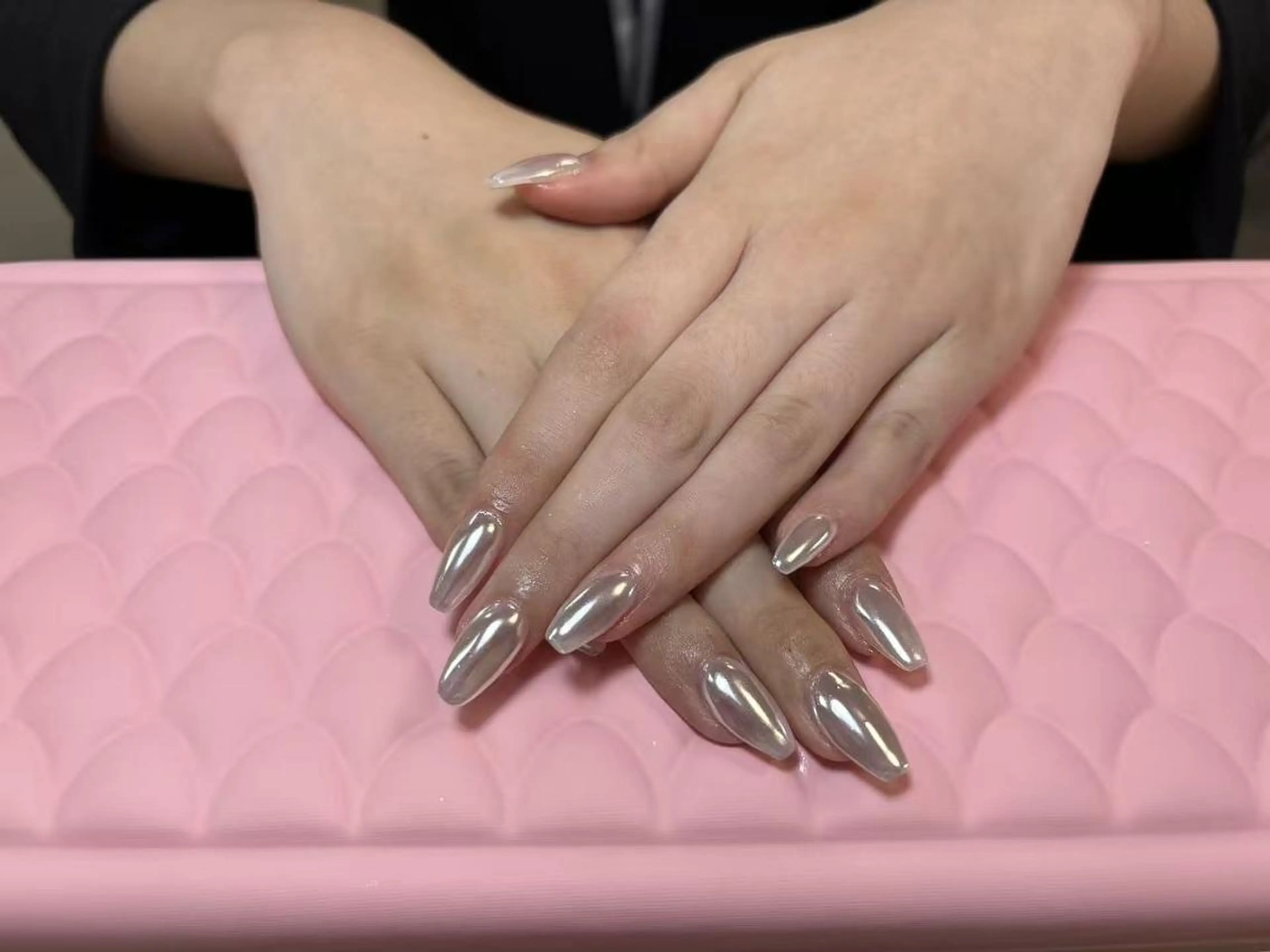 ネイル 長さ出し フレンチネイル ジェルネイル ガラスフレンチ 韓国ネイル Hana Bloom Nail💛Rinaのネイルデザイン