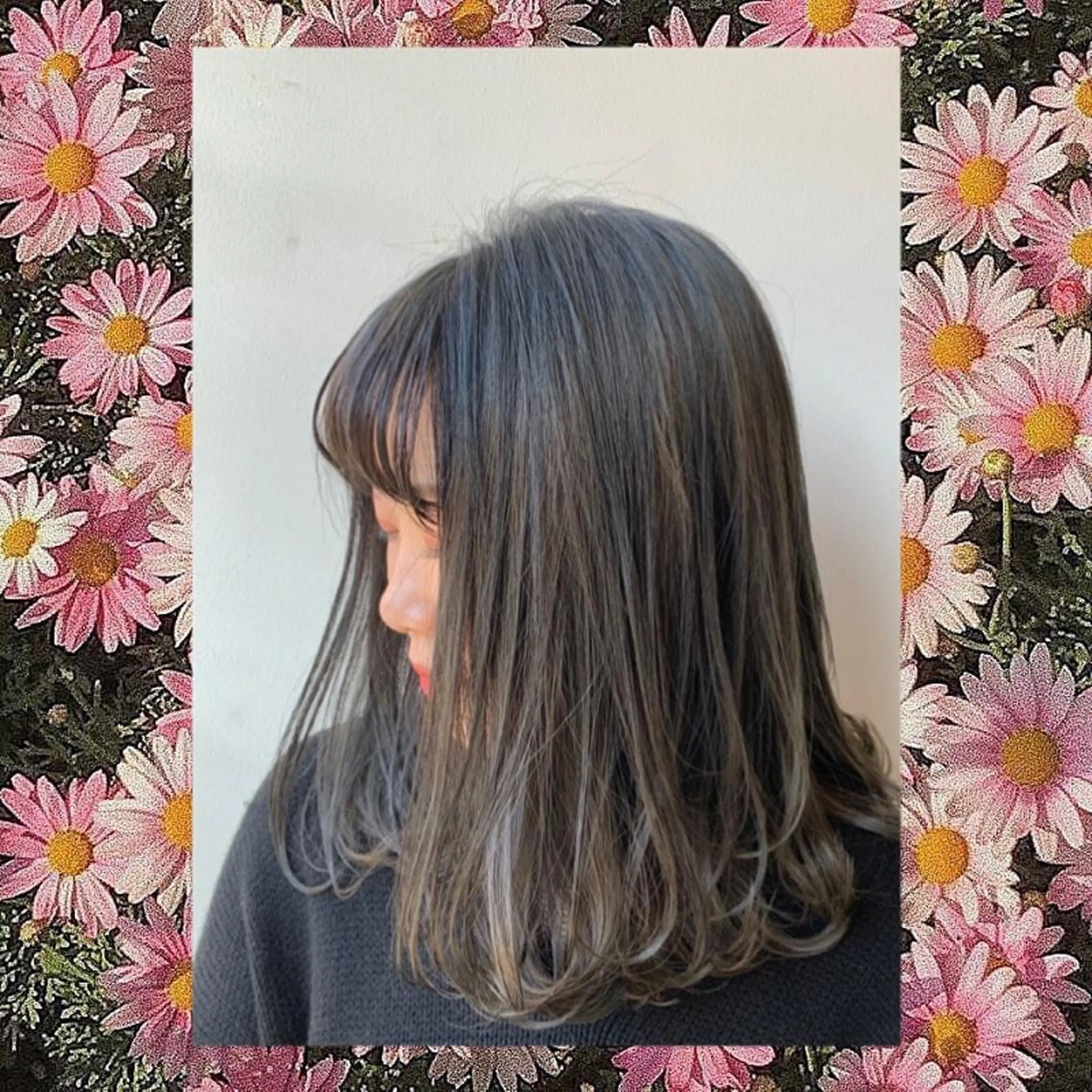 セミロング カラー 🤍オオカワ レイナ🤍のヘアスタイル