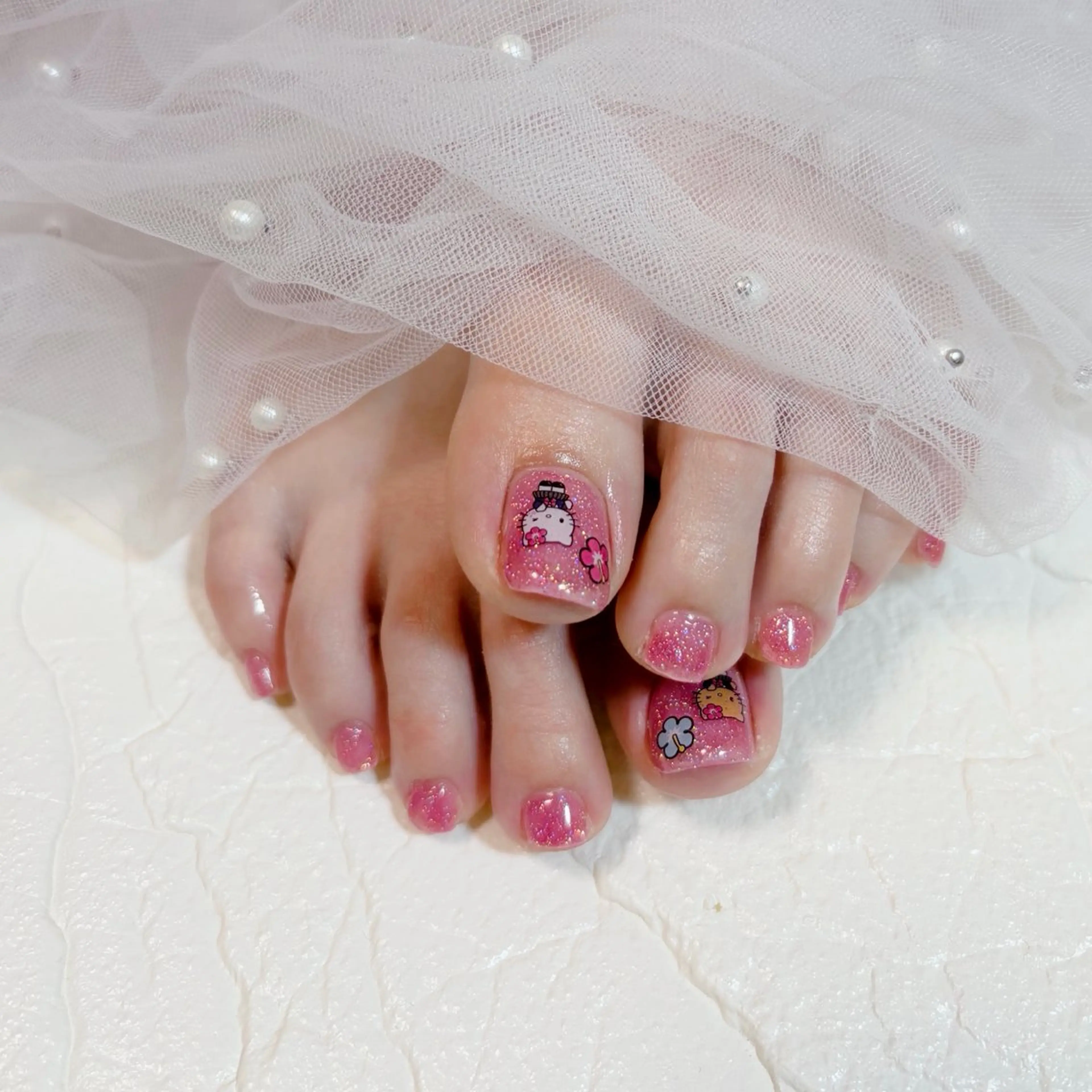 ネイル 持ち込み フットネイル Ribbon佐野店 飯塚のネイルデザイン