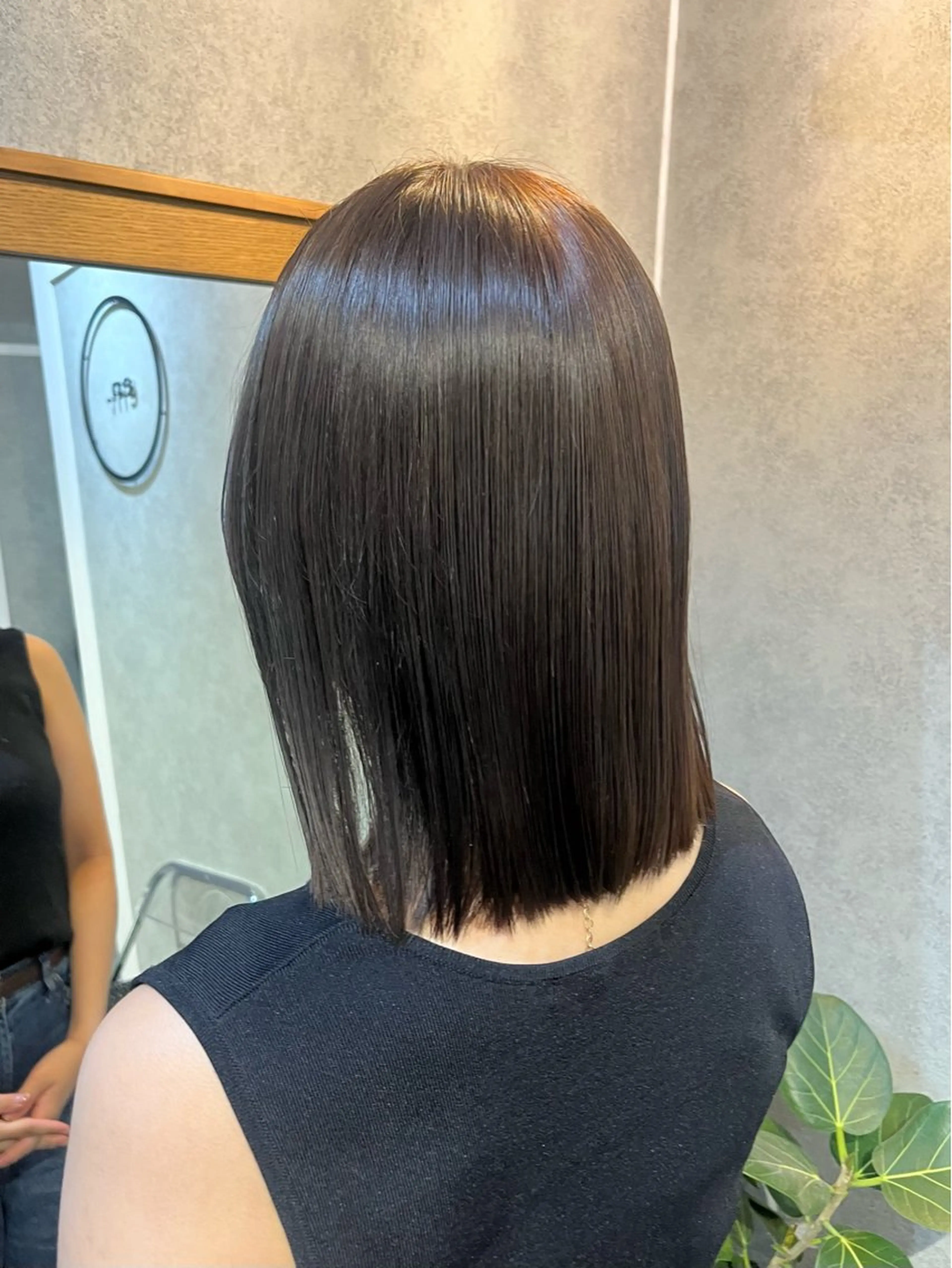 ミディアム カラー カット ヘアカラー トリートメント 暖色カラー/パラッと Bob/モエのヘアスタイル