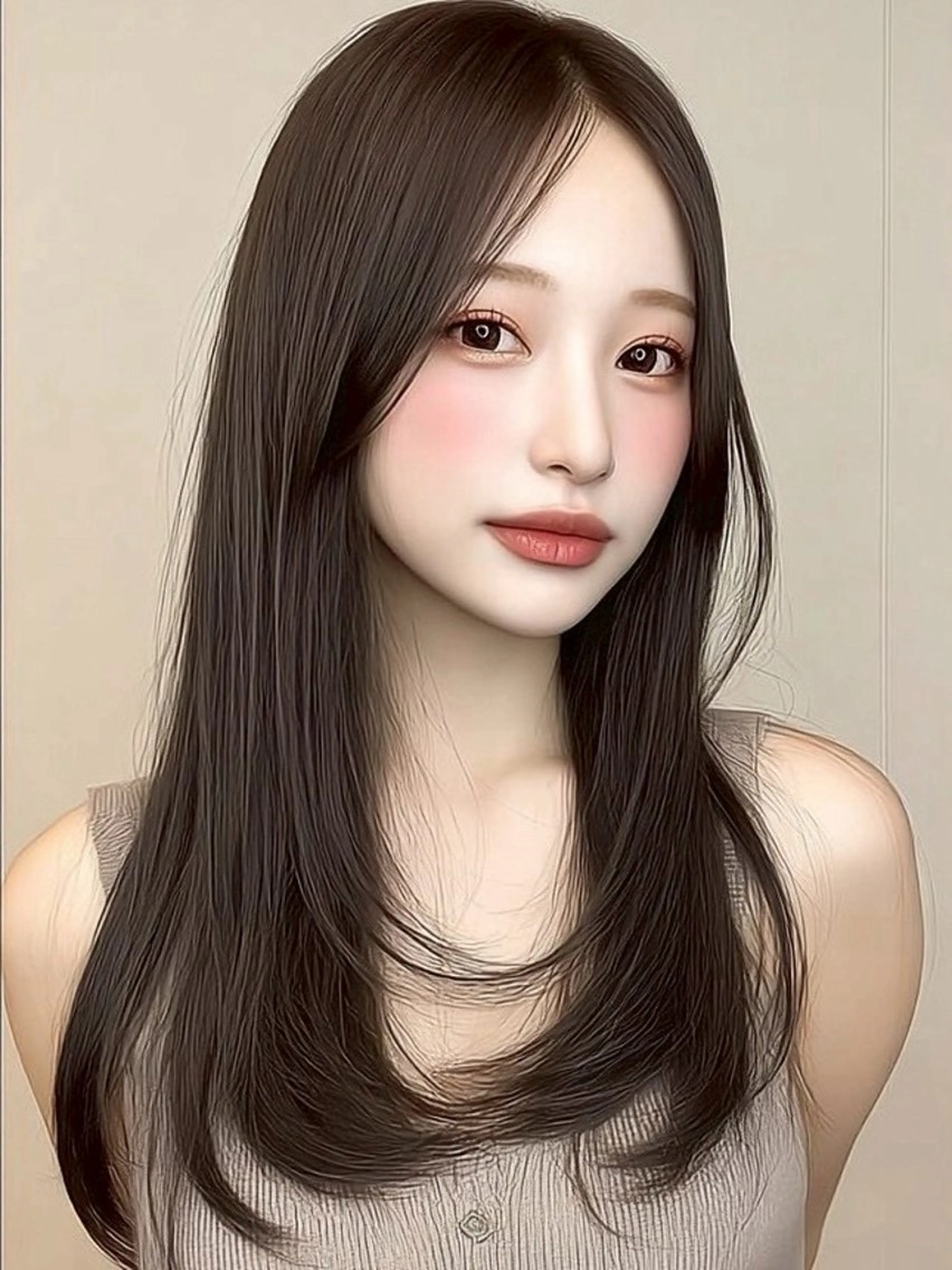 セミロング カラー 髪質改善 似合わせカット 小顔カット 縮毛矯正 トリートメント カット 縮毛矯正 トリートメント 美髪 Risaのヘアスタイル