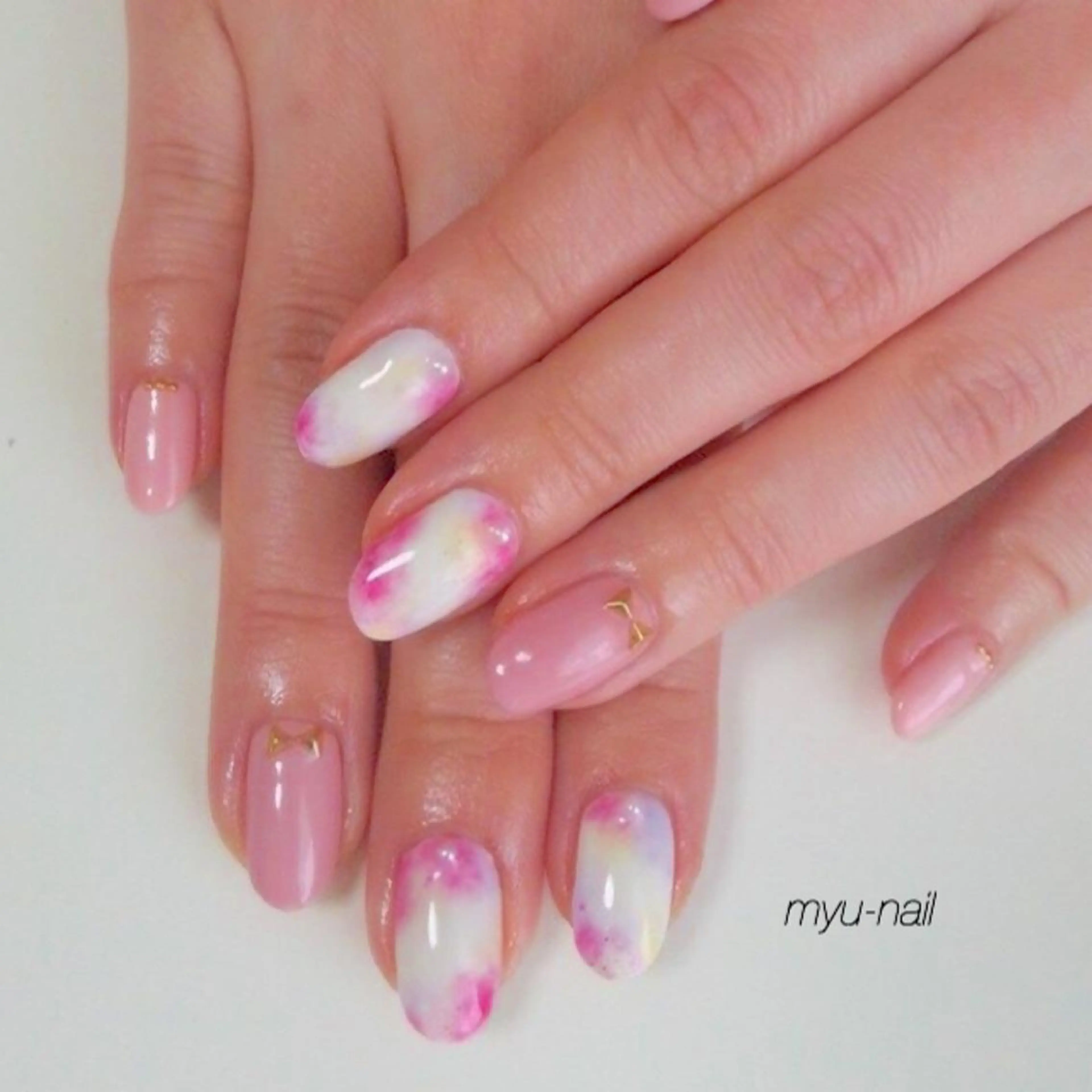 ネイル アートネイル フラワーネイル ニュアンスネイル ホームサロン myu-nailのネイルデザイン