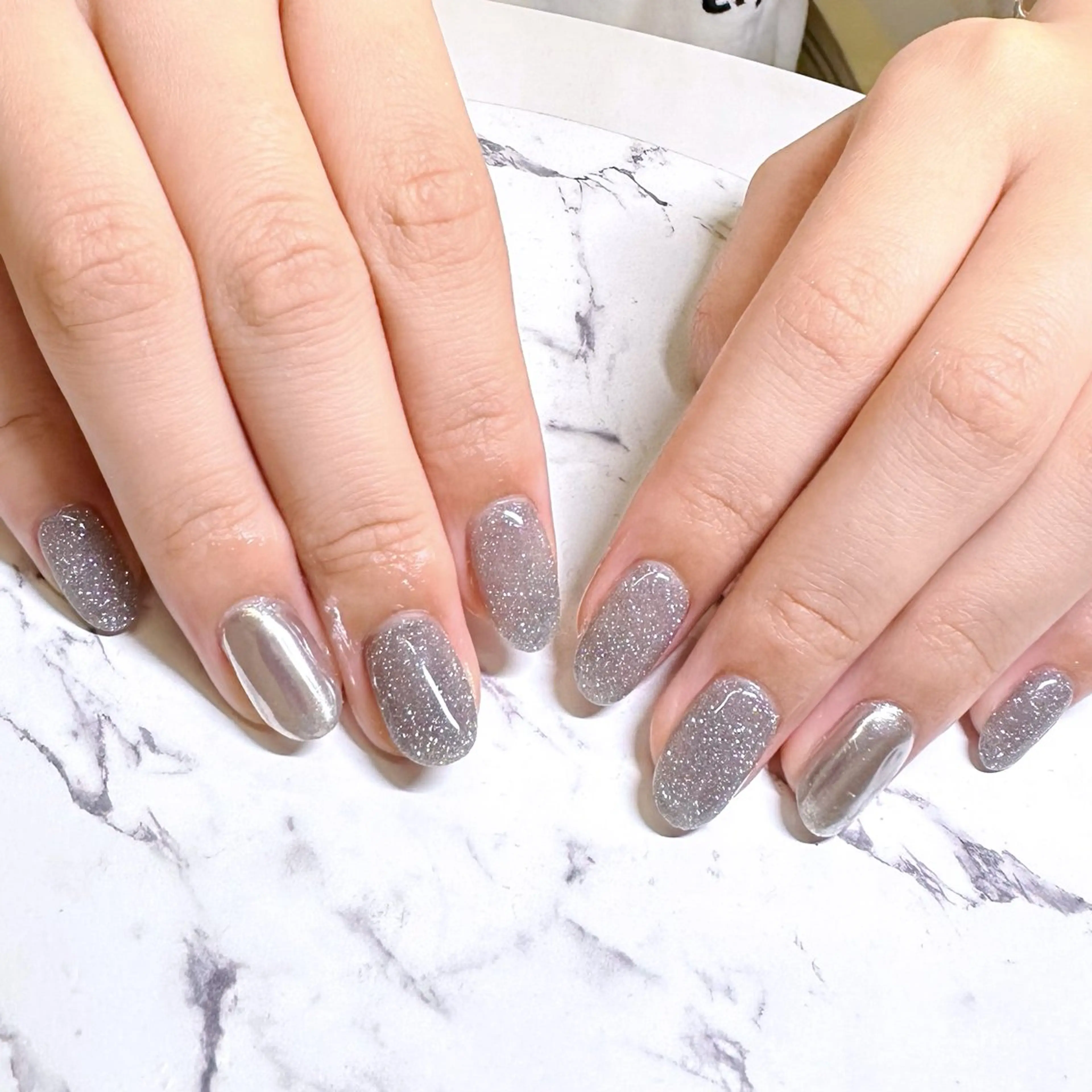 ネイル アートネイル ラメ(グリッター) ミラーネイル ワンカラーネイル ハンドネイル I_p4ce 🍊あい🍊のネイルデザイン