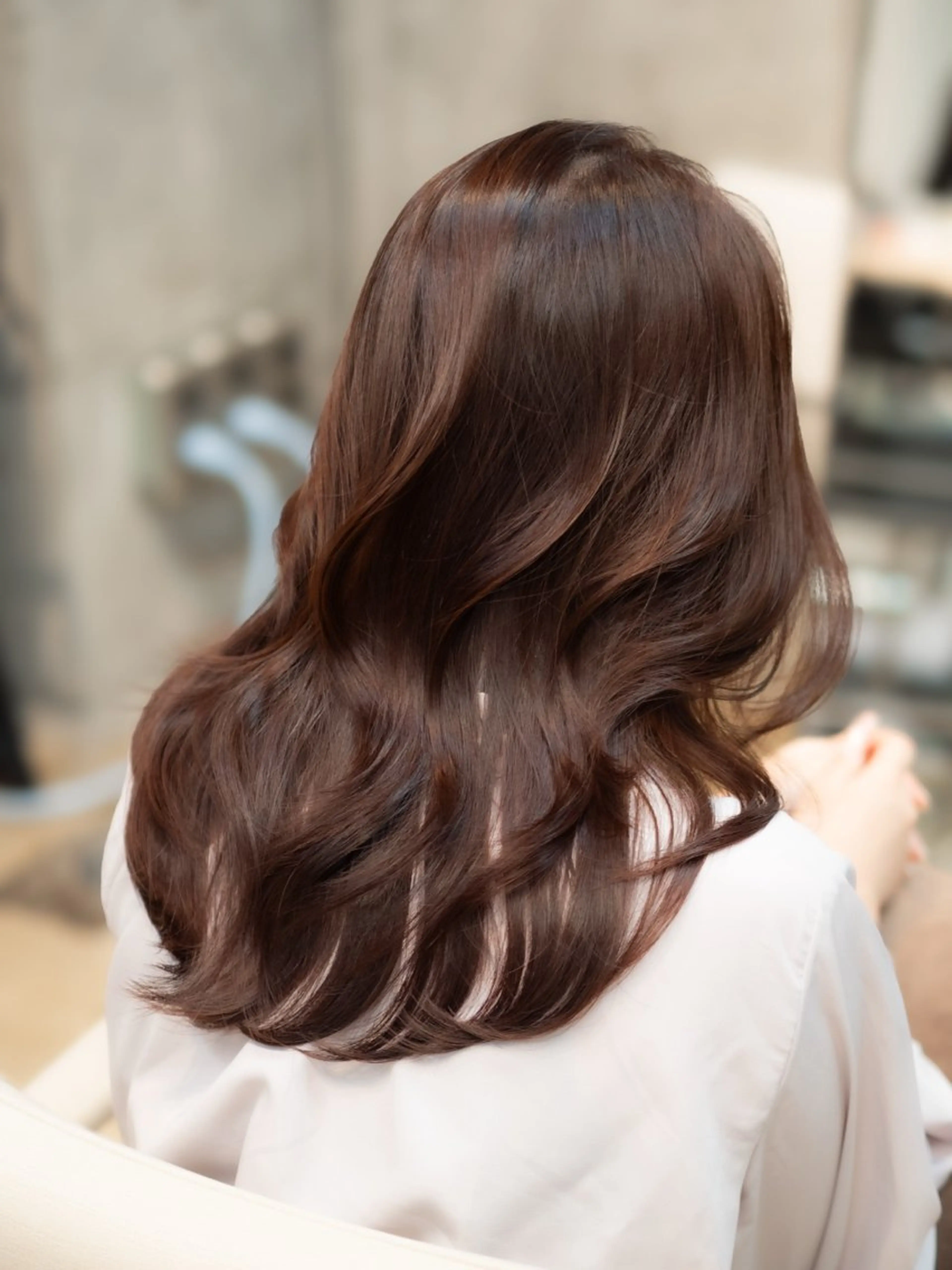 ロング カラー ヘアカラー トリートメント ムツキ/品のある 艶カラー/縮毛矯正のヘアスタイル