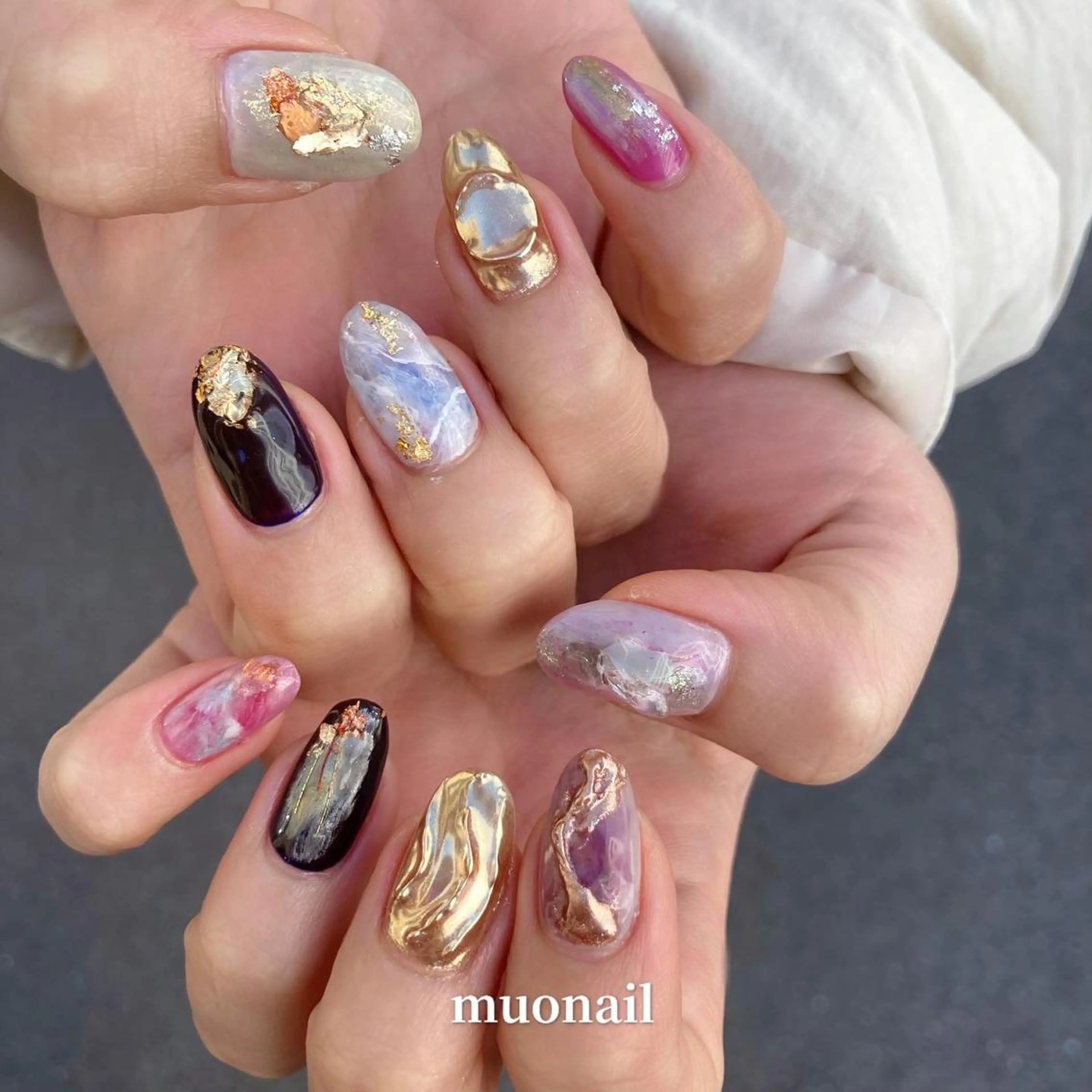 ネイル 成人式 ニュアンスネイル 中川 ほののネイルデザイン