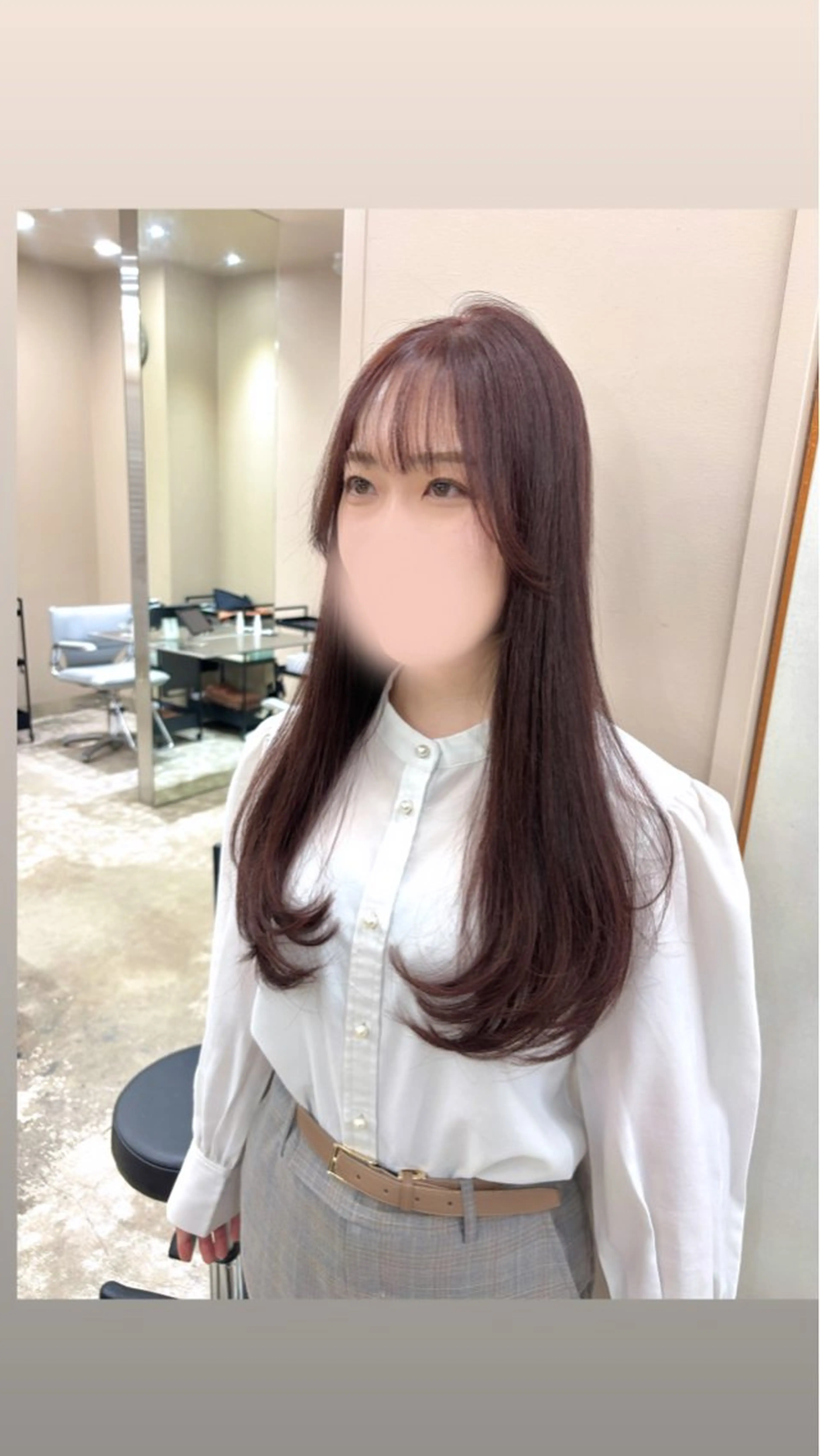ロング レイヤーカット カット ヘアカラー トリートメント コトネ🫧 韓国風レイヤーカットのヘアスタイル
