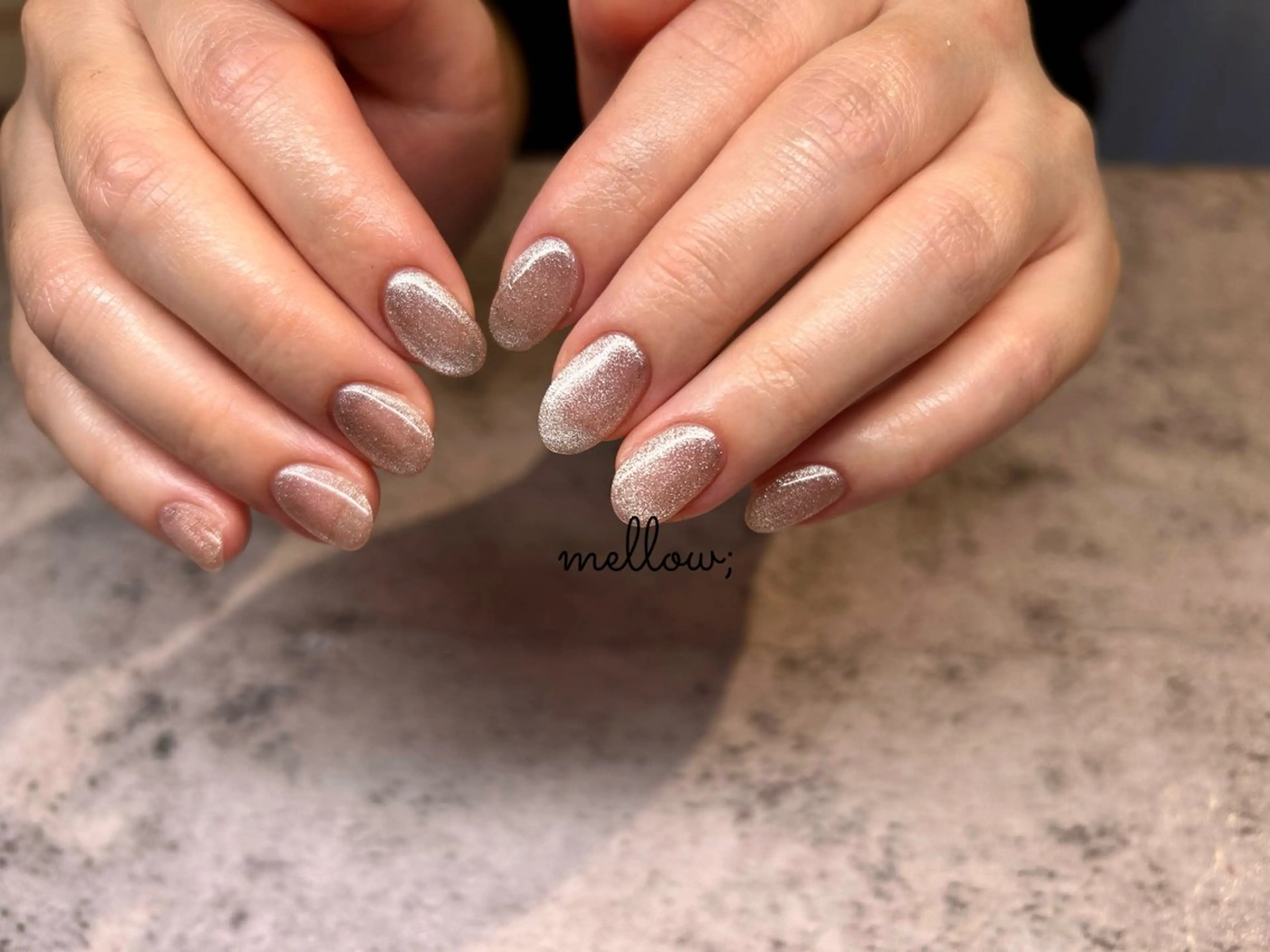 ネイル マグネットネイル ワンカラーネイル mellow:ｸﾙﾐ ﹡˖˟༝🎀˖˟ ༝のネイルデザイン